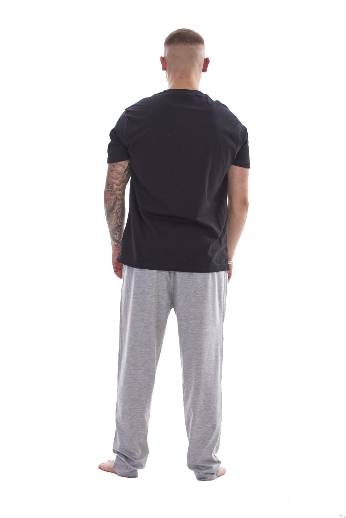 Mens Cotton Pyjama Set Jersey Top Pants Lightweight Loungewear Nightwear M-XXL