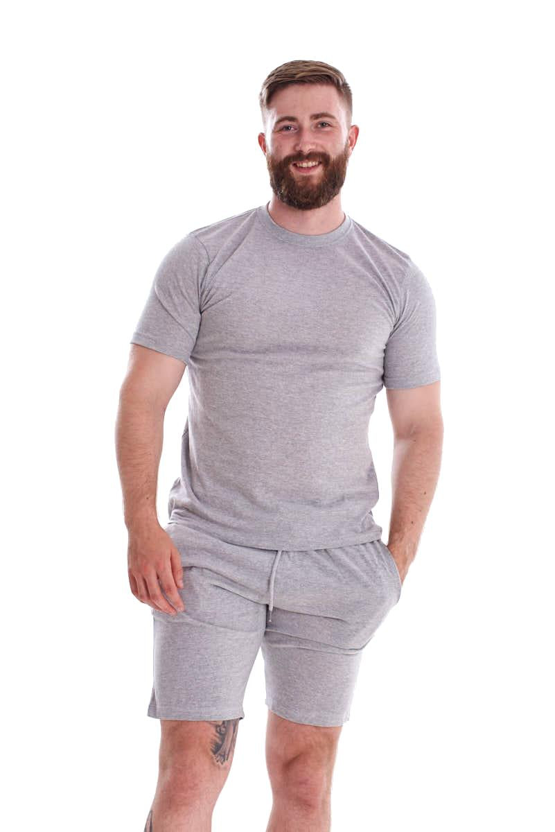 Mens Nightwear Set T Shirt and Shorts Two Piece Pyjamas Summer Sleep Lounge Wear