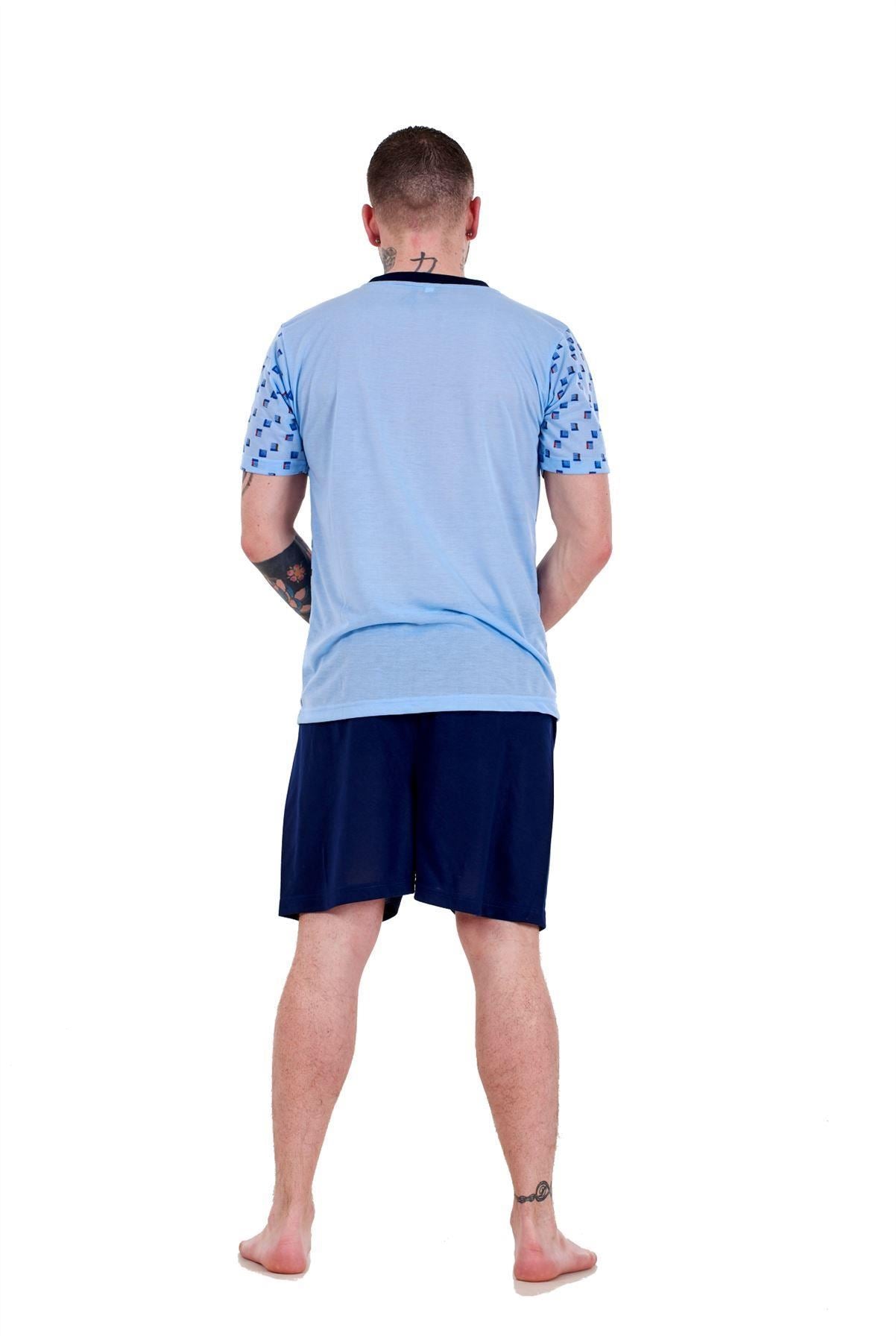 Men's Short Sleeve T-Shirt & Shorts Lounge Set Nightwear PJs M to XXL