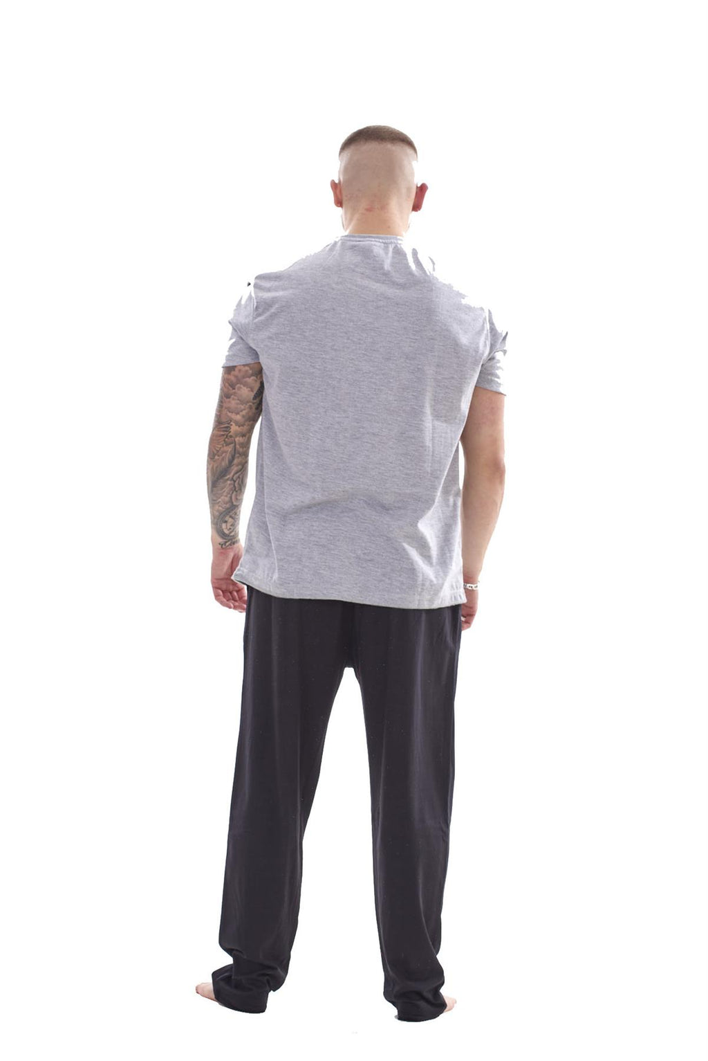 Mens Cotton Pyjama Set Jersey Top Pants Lightweight Loungewear Nightwear M-XXL