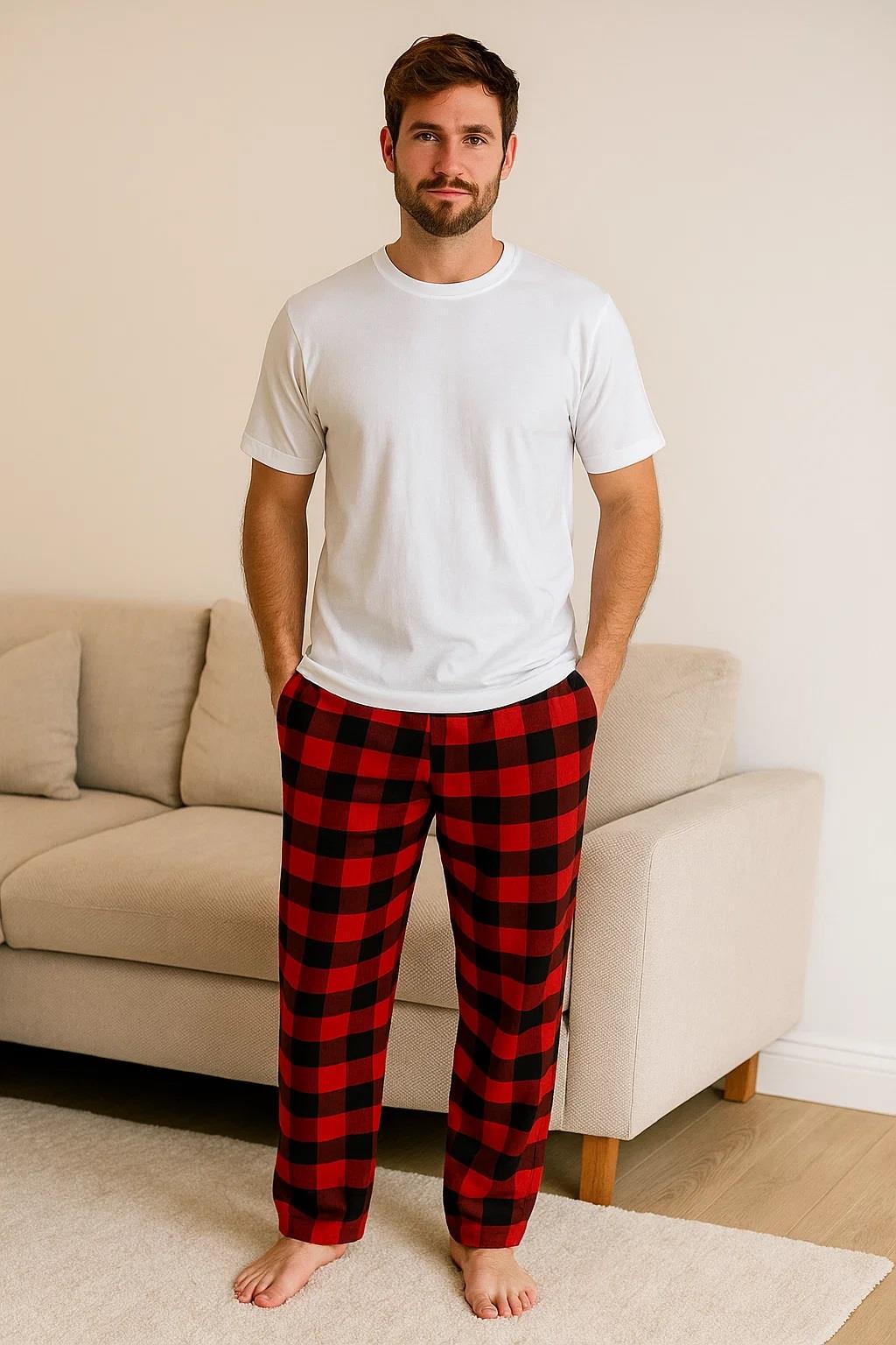 Mens Pyjamas Set Short Long Sleeve Two Piece TShirt Lounge Trouser PJ Nightwear