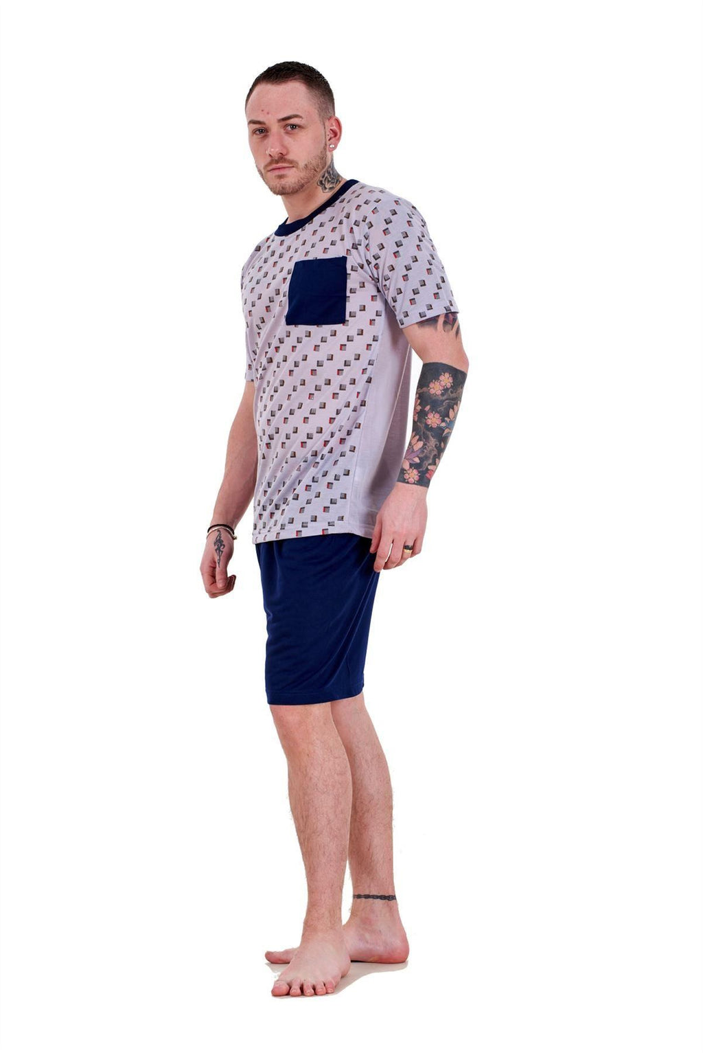 Men's Short Sleeve T-Shirt & Shorts Lounge Set Nightwear PJs M to XXL