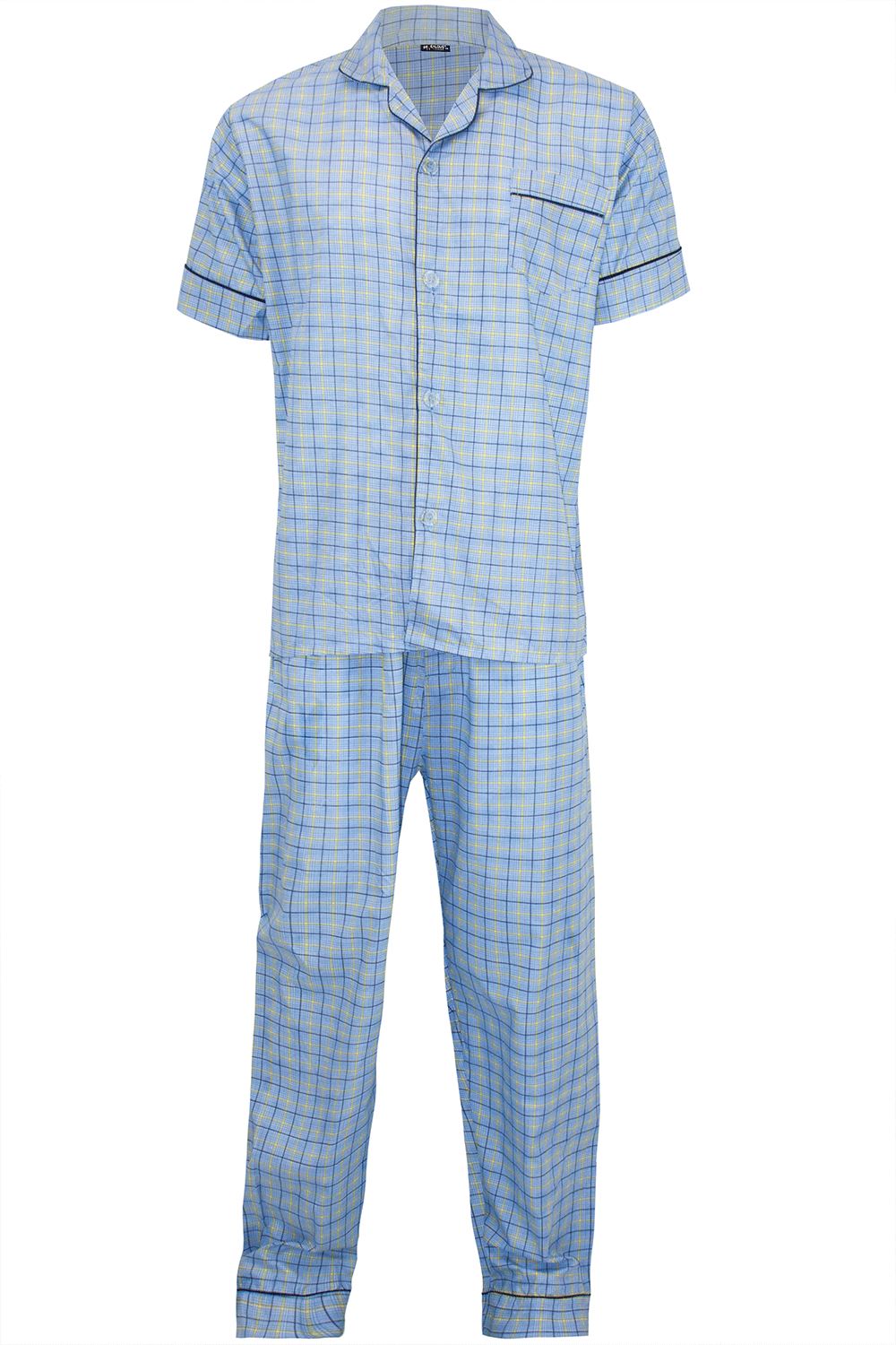 Traditional Stripes Dots Front Collar Sleep Suit Mens Pyjamas Pj Co-ord Set