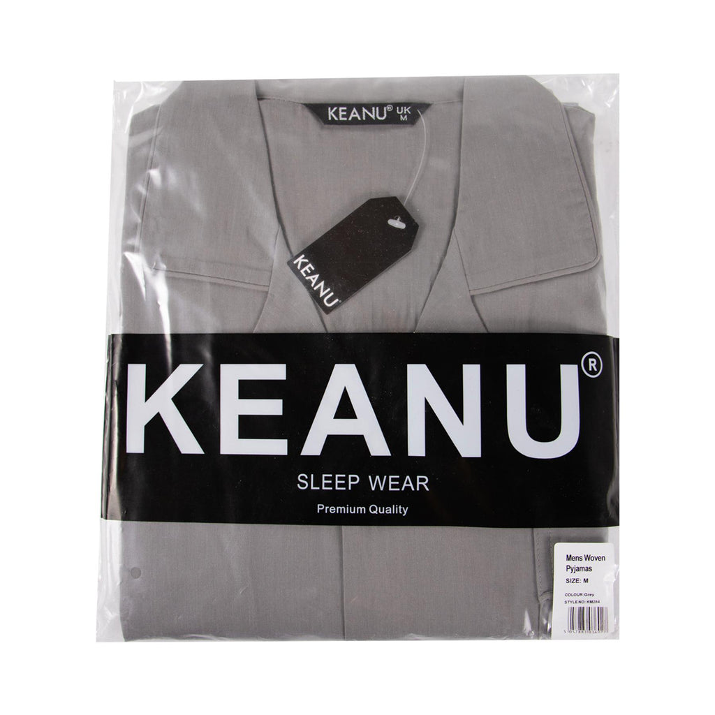 Mens  Oxford Woven Polycotton Plain Pyjama Set Nightwear Sizes S - 2XL
