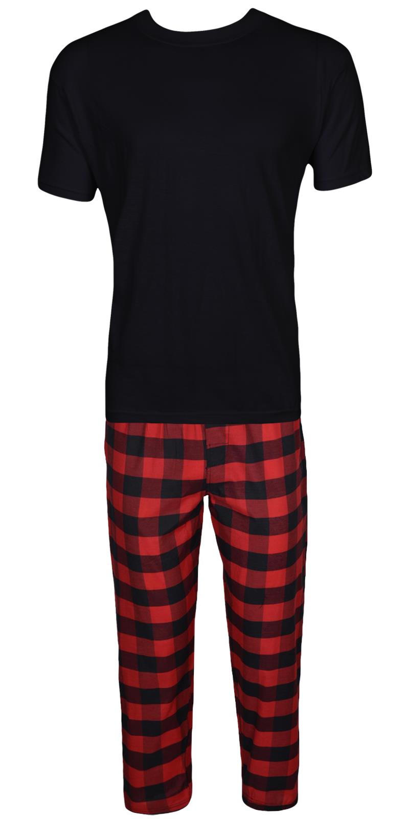 Mens Pyjamas Set Short Long Sleeve Two Piece TShirt Lounge Trouser PJ Nightwear