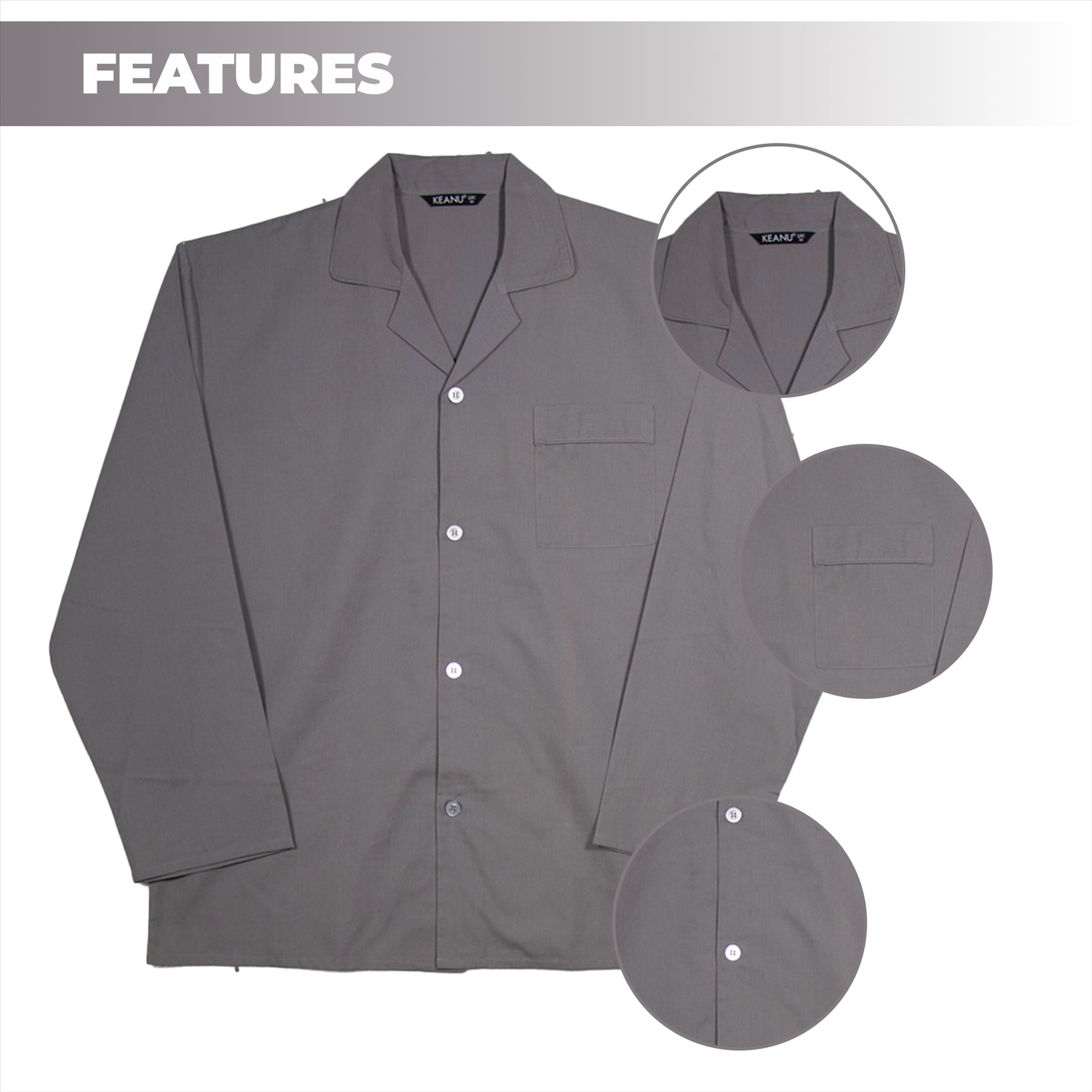 Mens  Oxford Woven Polycotton Plain Pyjama Set Nightwear Sizes S - 2XL