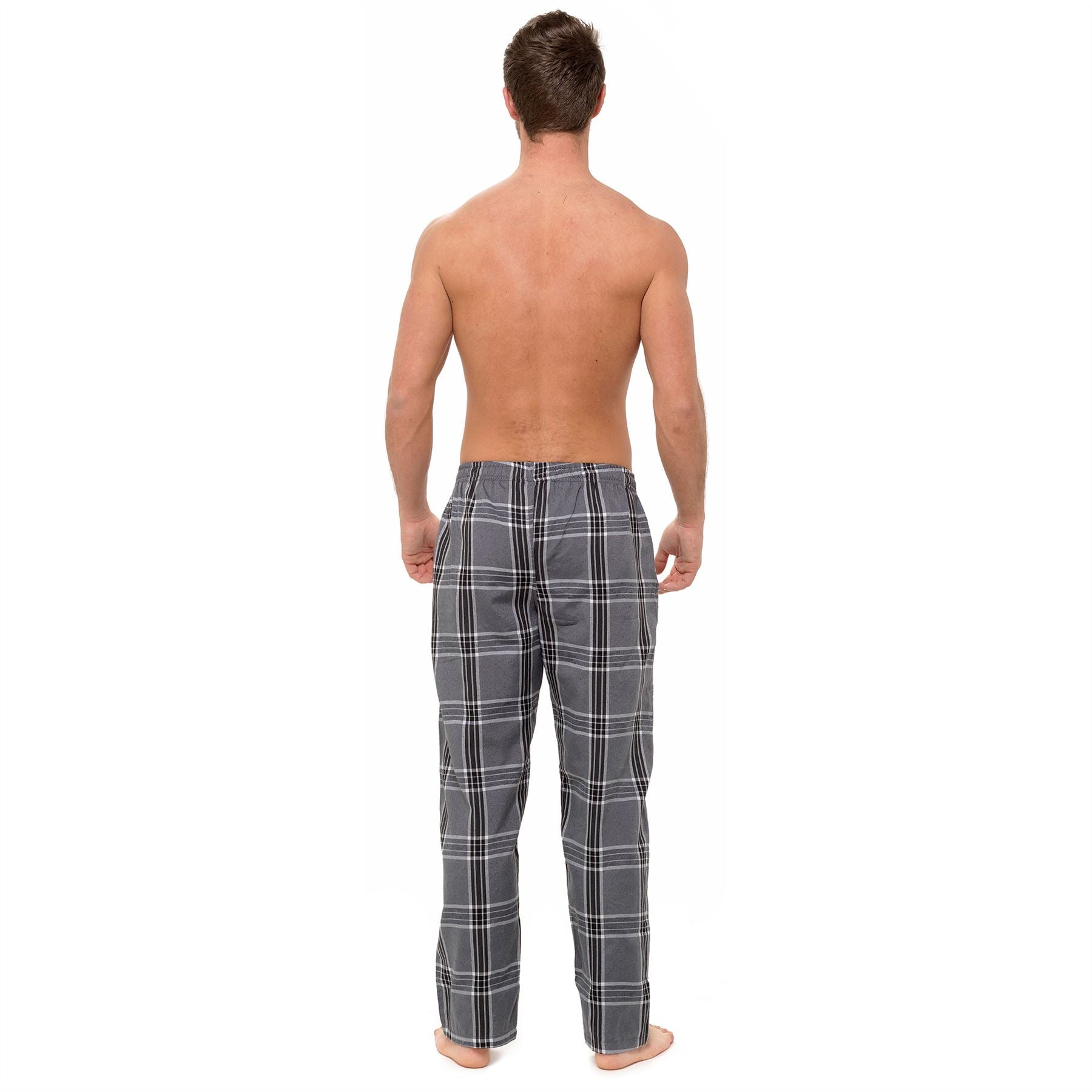 Mens Short Sleeve Top And Checked Bottoms Pyjama Set Pyjamas PJs Size M-XXL