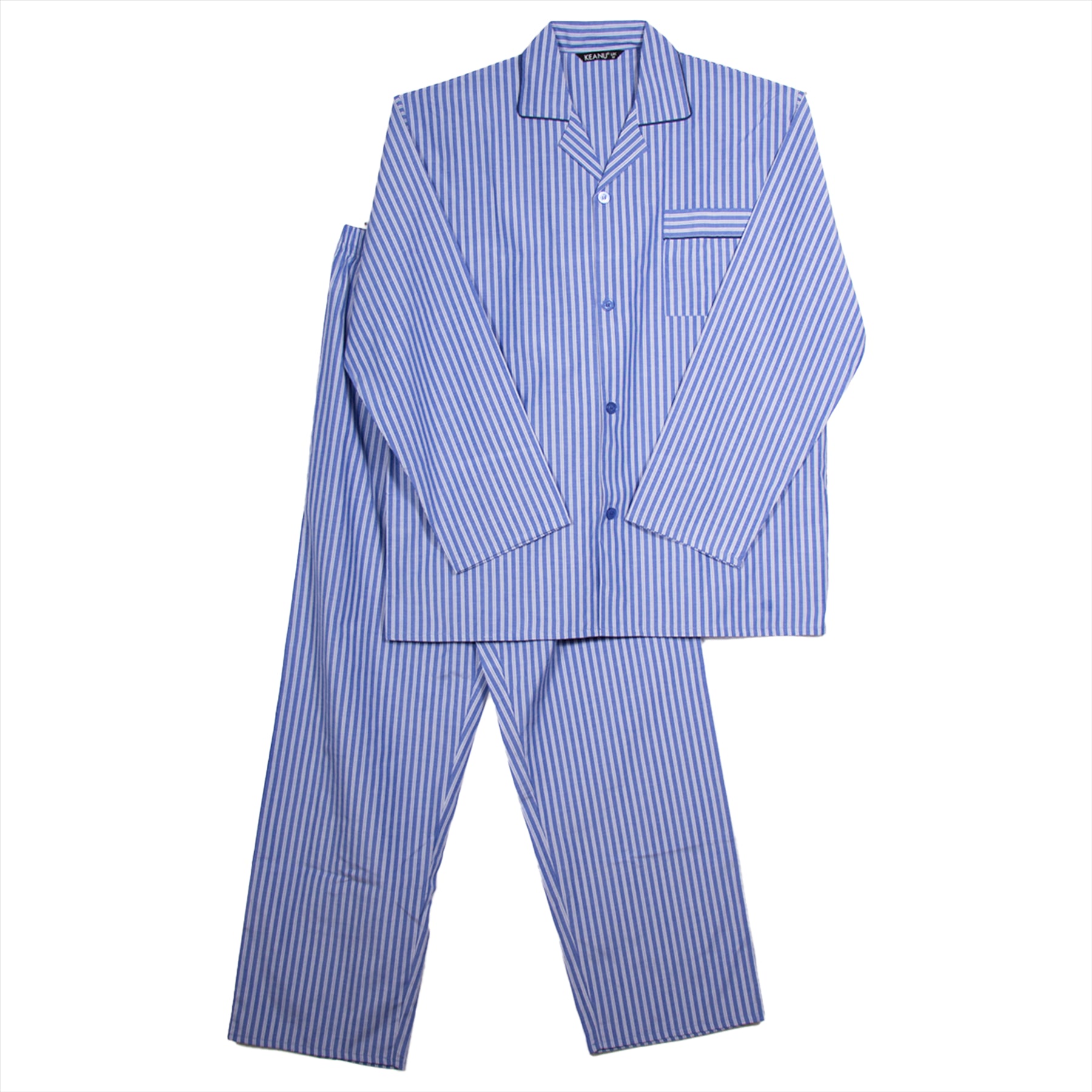Mens  Oxford Woven Polycotton Plain Pyjama Set Nightwear Sizes S - 2XL