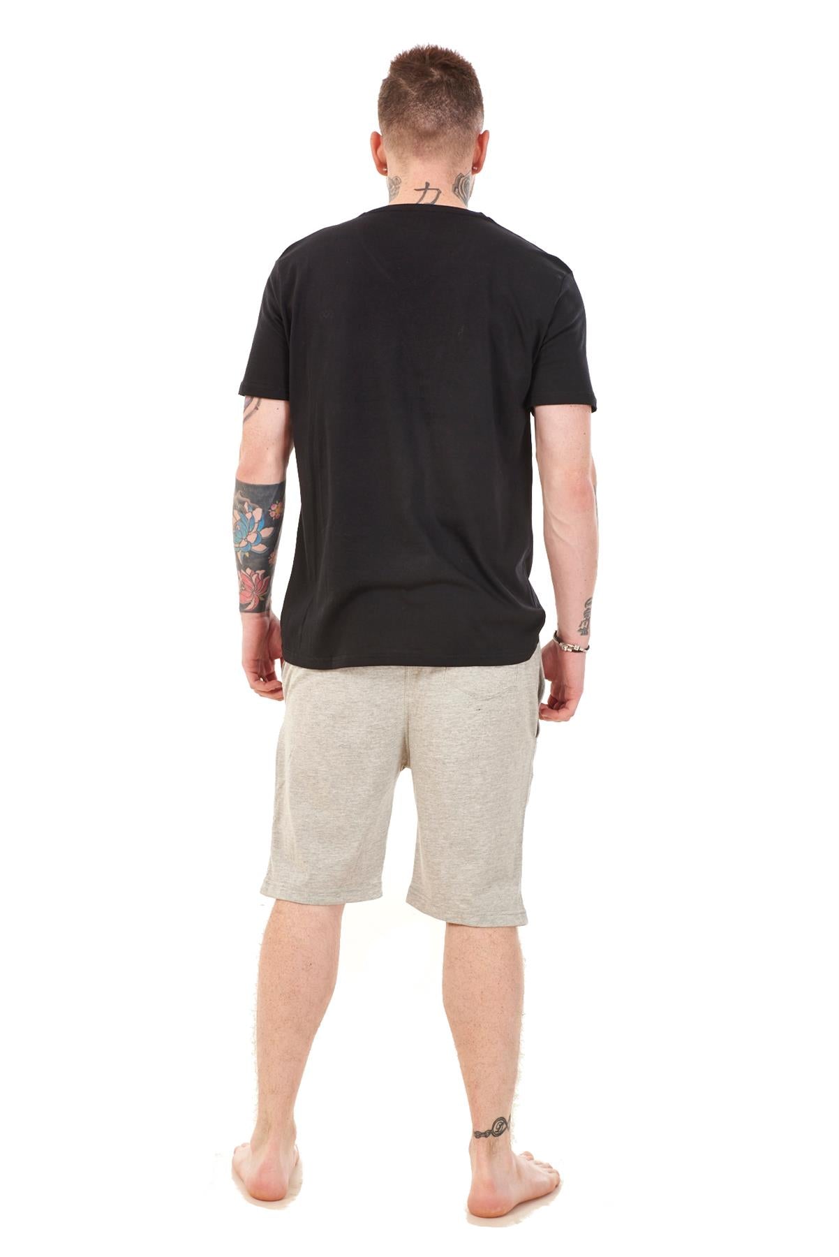Mens Summer V-Neck T-Shirt & Shorts Set Lounge Gym Casual Tracksuit Outfit