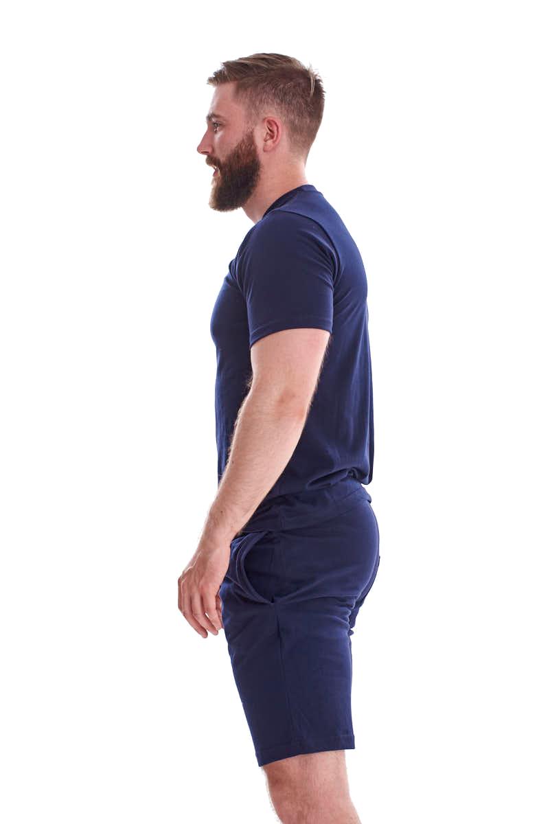 Mens Nightwear Set T Shirt and Shorts Two Piece Pyjamas Summer Sleep Lounge Wear