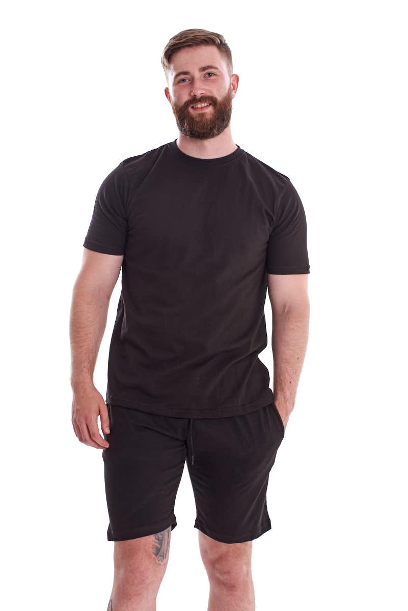 Mens Nightwear Set T Shirt and Shorts Two Piece Pyjamas Summer Sleep Lounge Wear