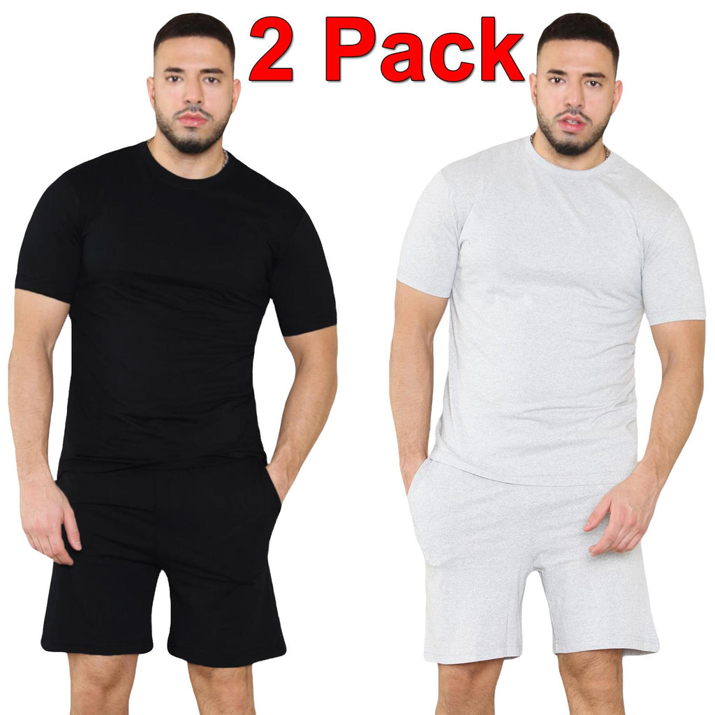 Mens Pyjamas Shorts Set Short Sleeve Nightwear Pjs Loungewear Cotton Size S-XL