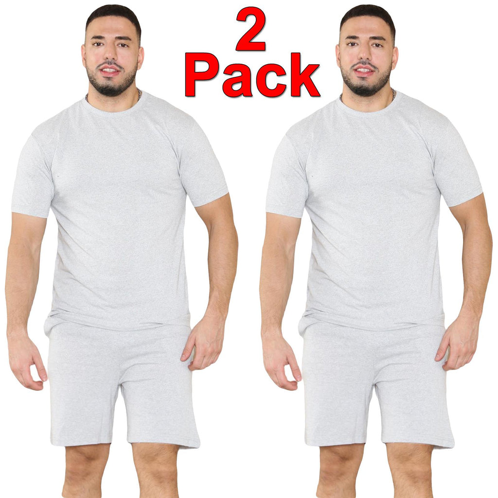 Mens Pyjamas Shorts Set Short Sleeve Nightwear Pjs Loungewear Cotton Size S-XL