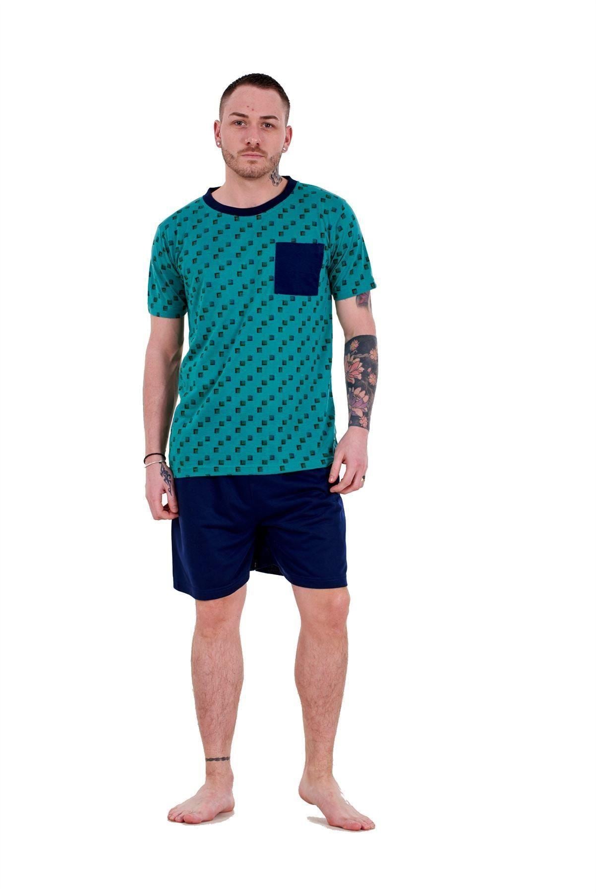 Men's Short Sleeve T-Shirt & Shorts Lounge Set Nightwear PJs M to XXL