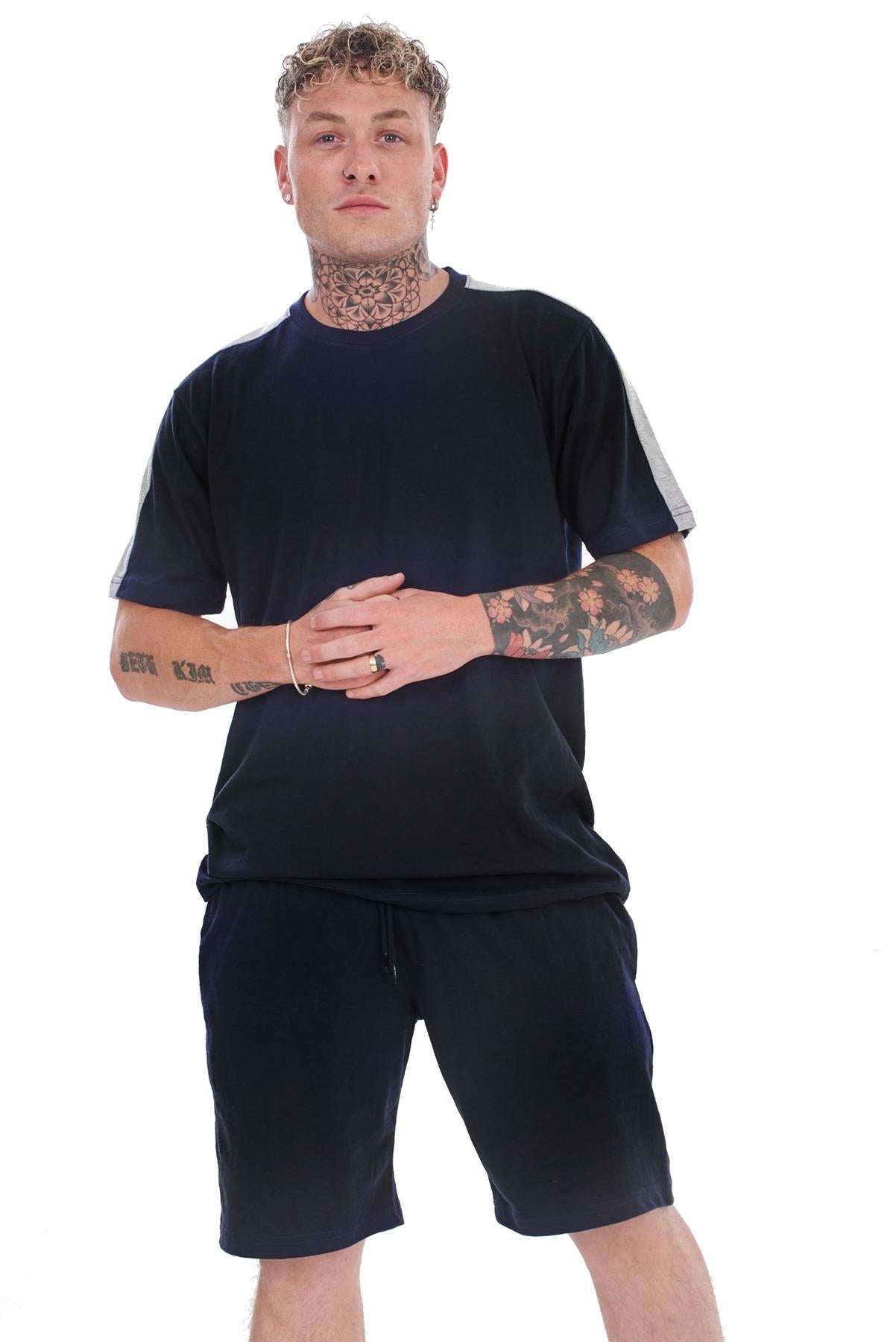 Mens Summer Tracksuit Set T-Shirt & Shorts 2 Piece Lounge Gym Outfit S-XXL