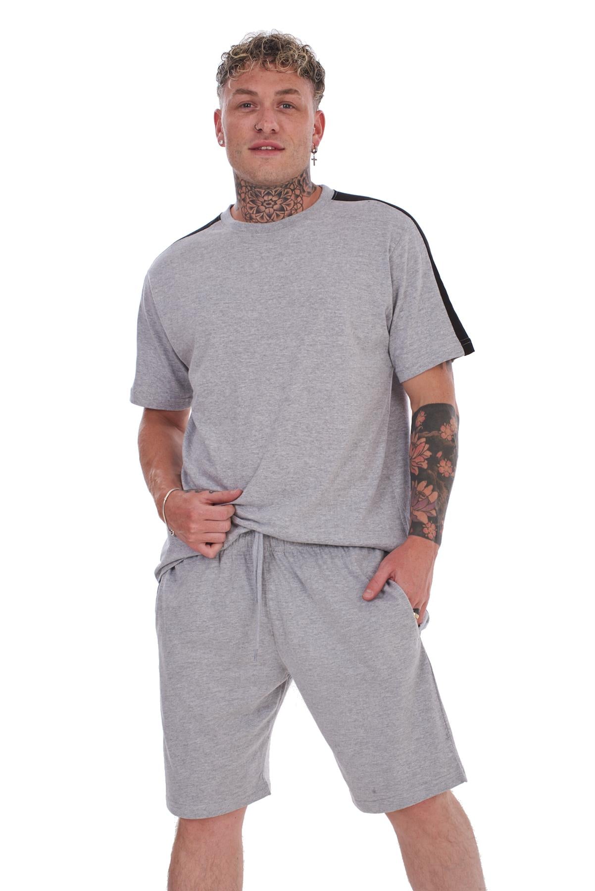 Mens Summer Tracksuit Set T-Shirt & Shorts 2 Piece Lounge Gym Outfit S-XXL
