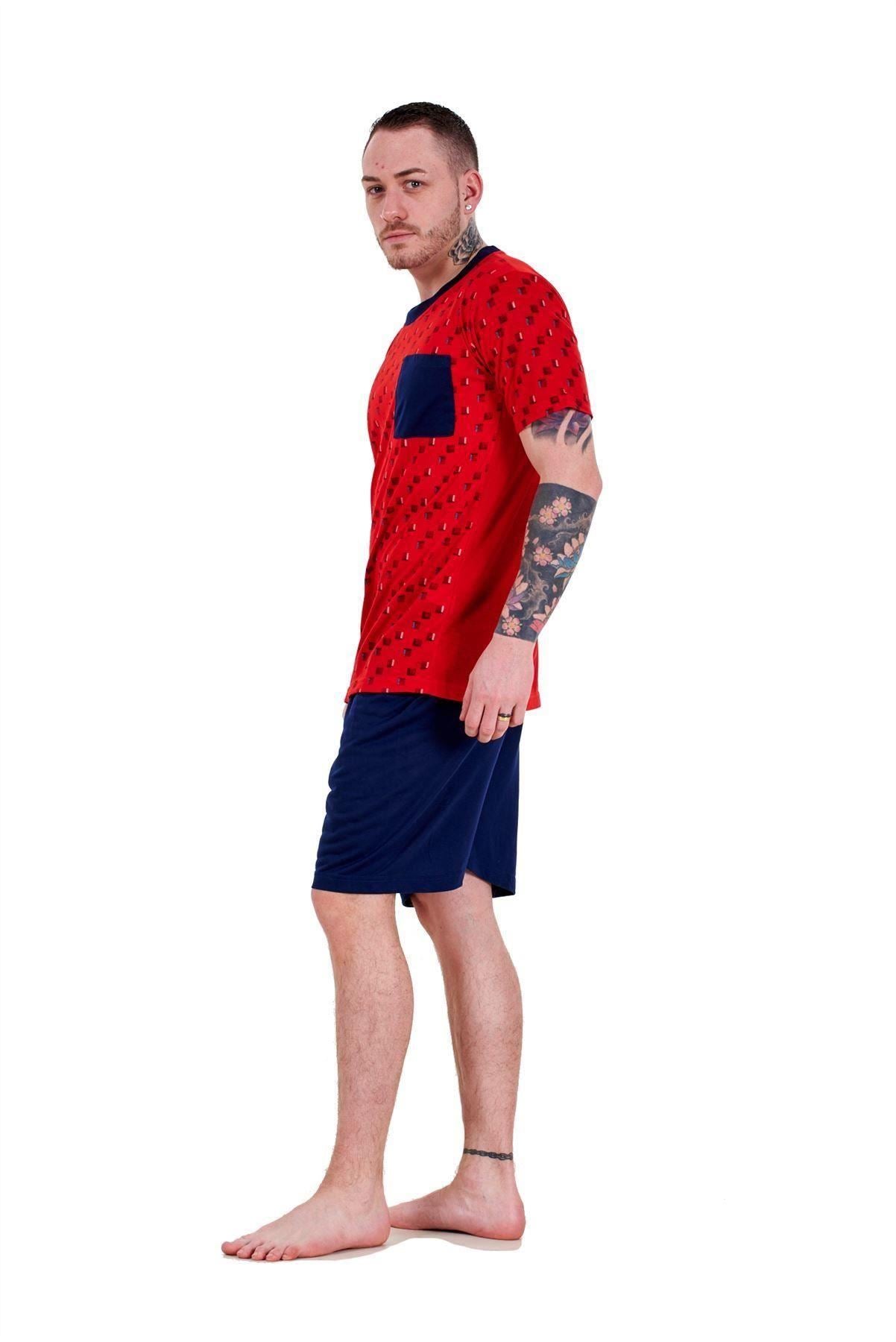Men's Short Sleeve T-Shirt & Shorts Lounge Set Nightwear PJs M to XXL