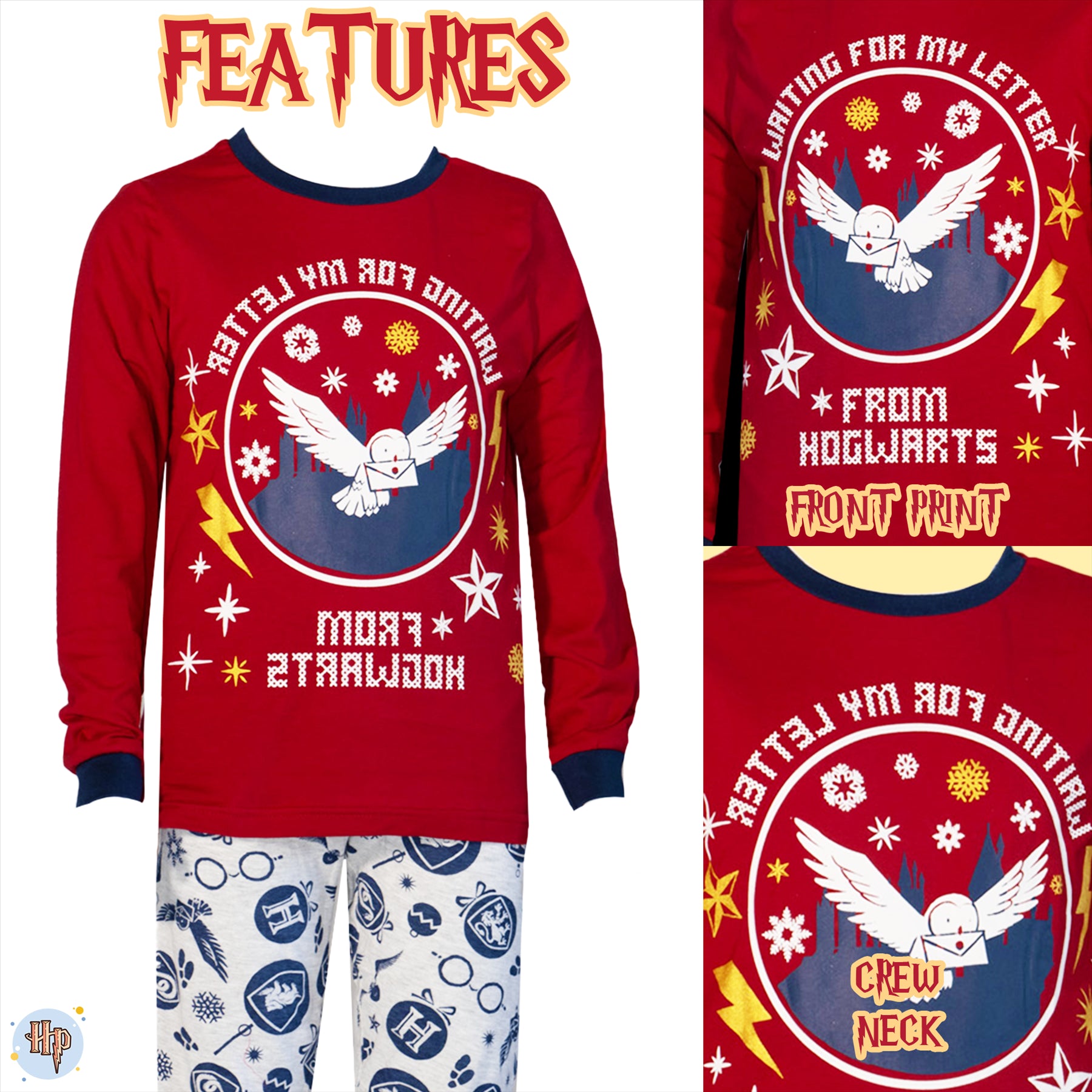 Mens Kids Boys Harry Potter Matching Mini Me Cotton Pyjamas Lounge Set Gift