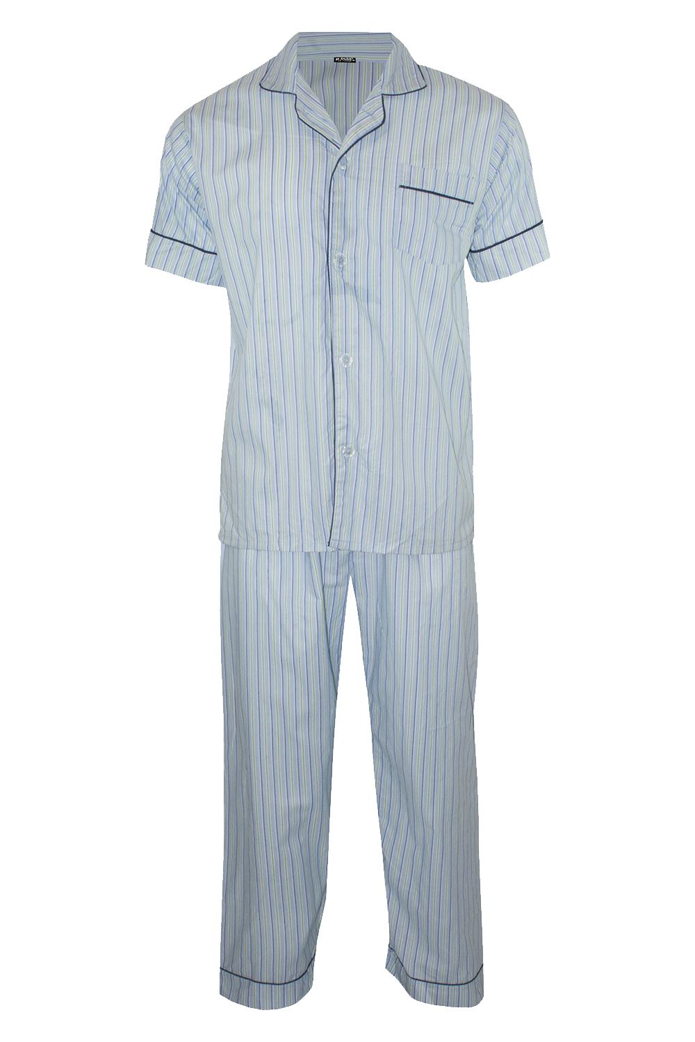Traditional Stripes Dots Front Collar Sleep Suit Mens Pyjamas Pj Co-ord Set