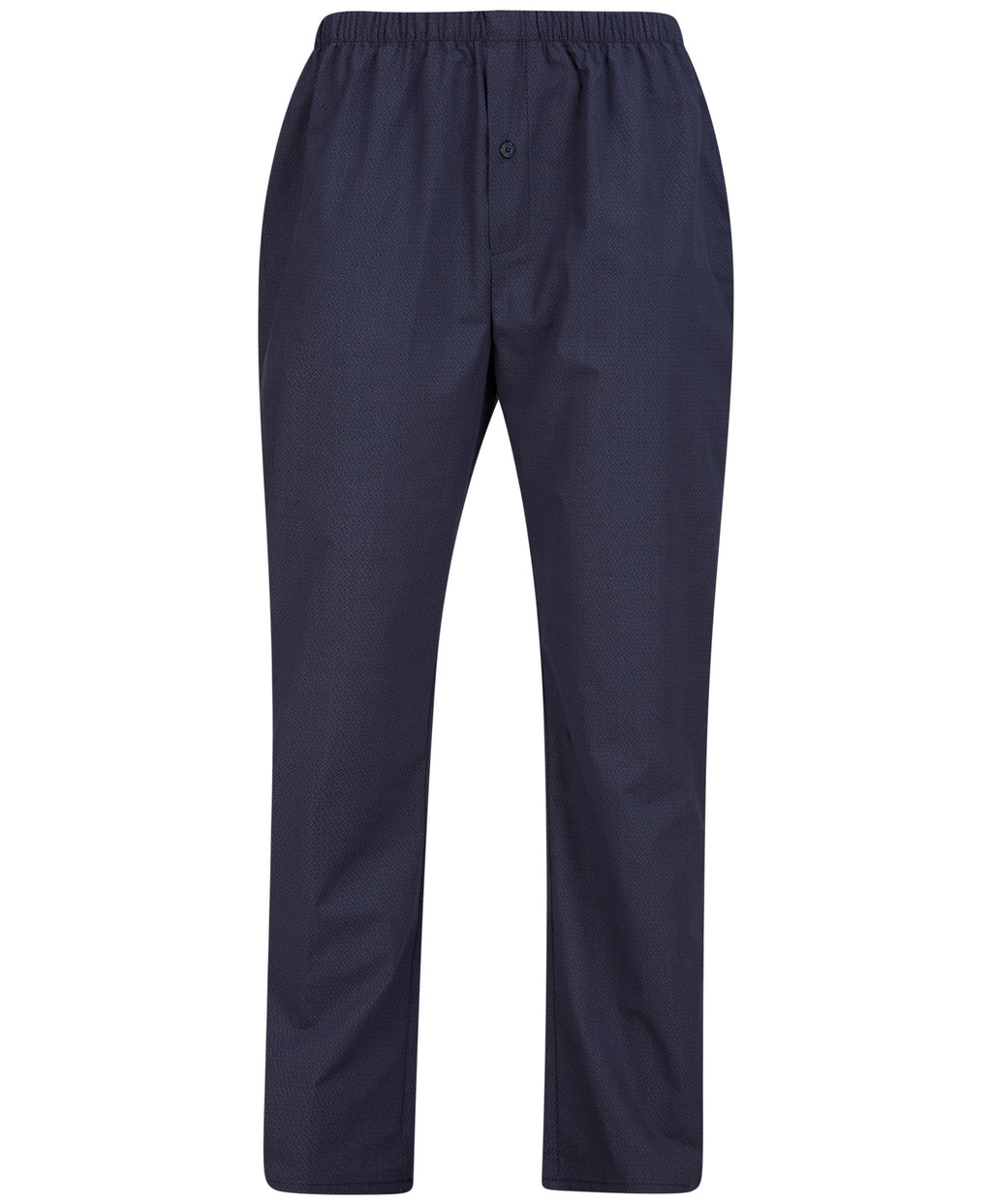 Walker Reid Mens Navy Geometric Leaf Pyjamas Traditional Long Sleeve Button PJs