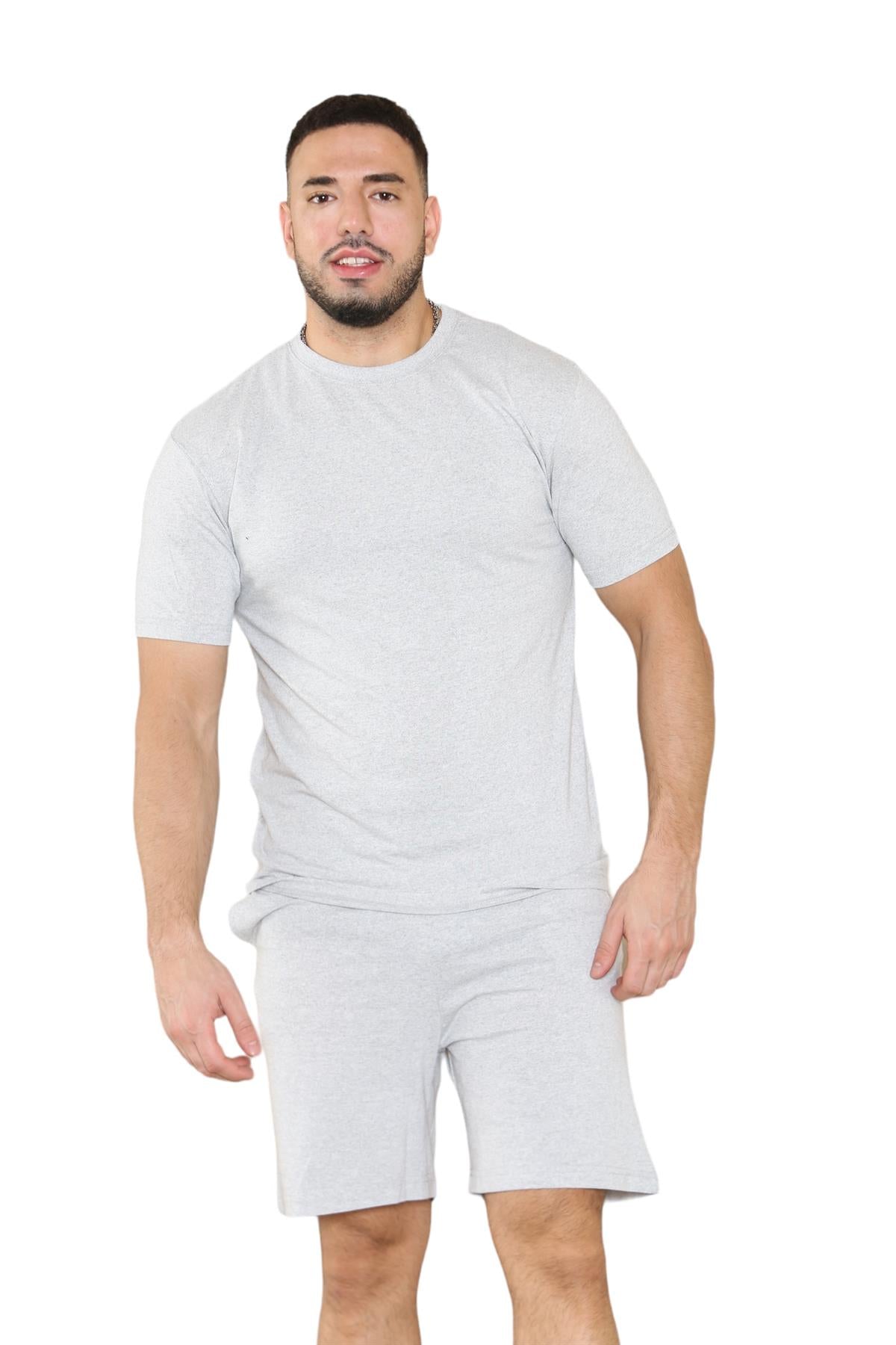 Mens Pyjamas T Shirt Shorts Set Nightwear Loungewear Short Sleeve Pjs Size S-XL