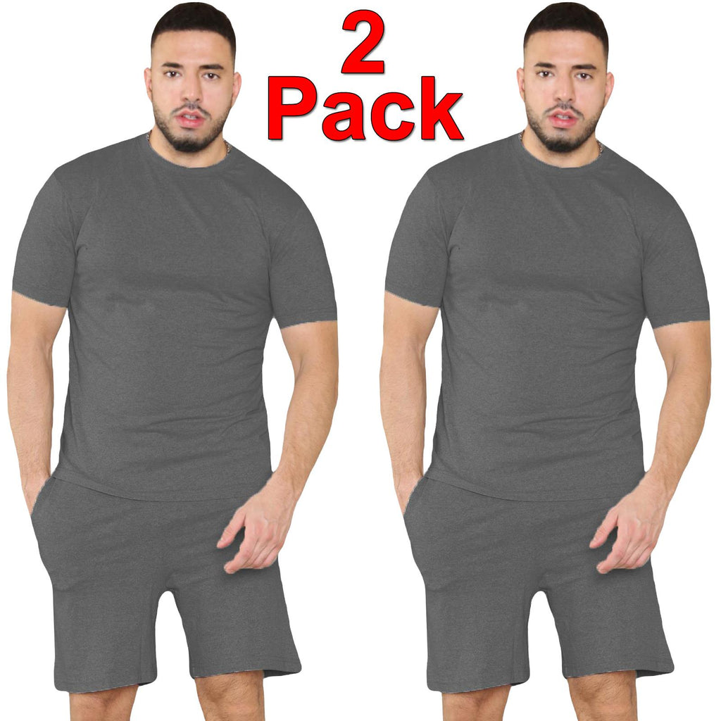 Mens Pyjamas Shorts Set Short Sleeve Nightwear Pjs Loungewear Cotton Size S-XL