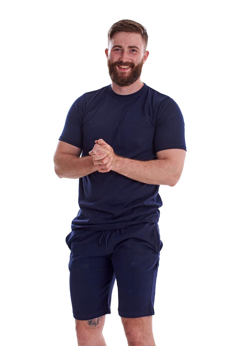 Mens Nightwear Set T Shirt and Shorts Two Piece Pyjamas Summer Sleep Lounge Wear