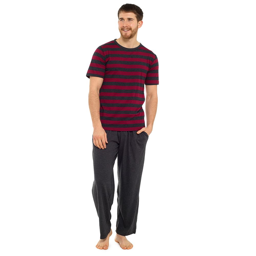 Mens Boys Cotton Pyjamas Short/Long Sleeve Nightwear Pyjama Set PJs Size M-XXL