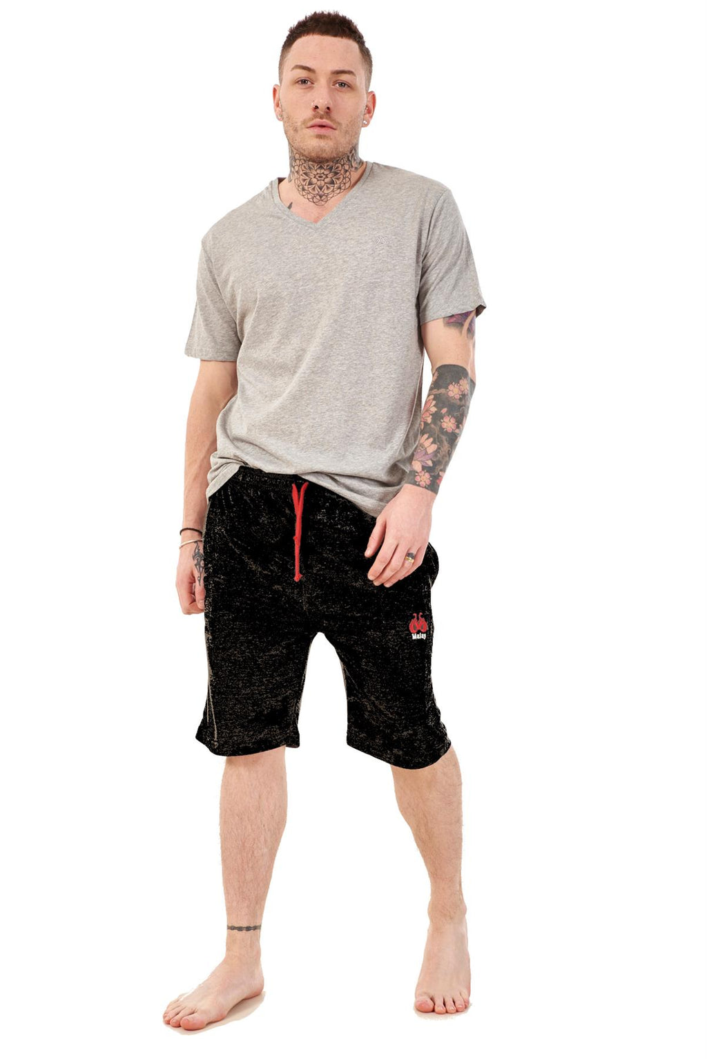 Mens Summer V-Neck T-Shirt & Shorts Set Lounge Gym Casual Tracksuit Outfit