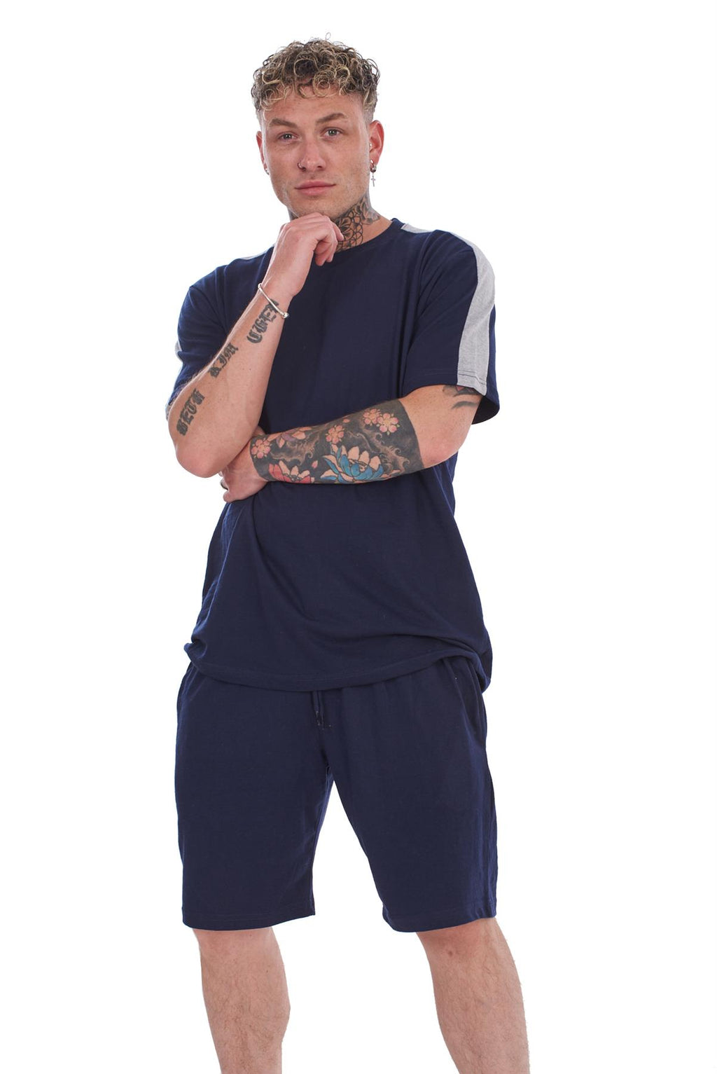 Mens Summer Tracksuit Set T-Shirt & Shorts 2 Piece Lounge Gym Outfit S-XXL
