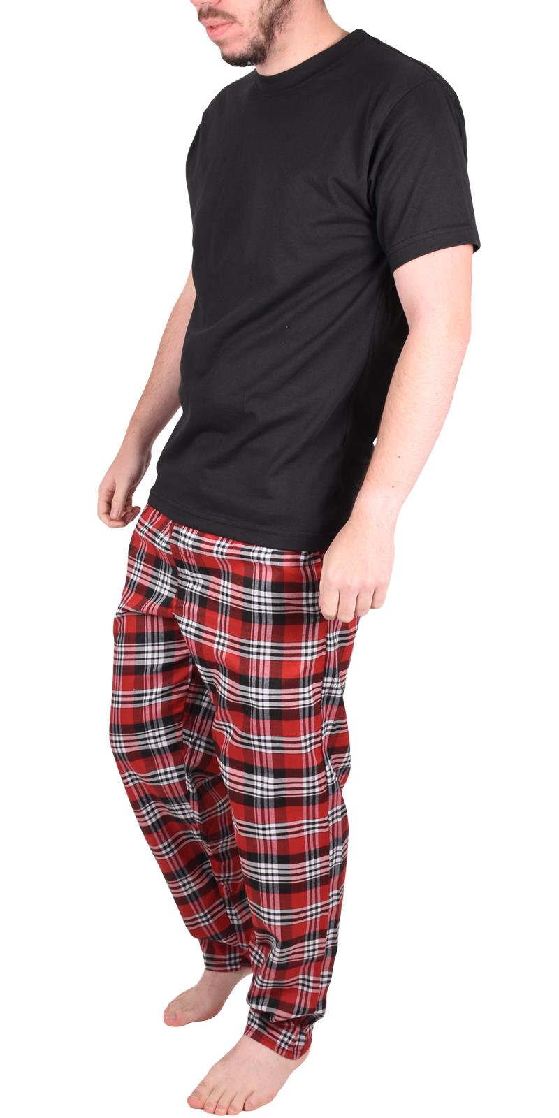 Mens Pyjamas Set Short Long Sleeve Two Piece TShirt Lounge Trouser PJ Nightwear