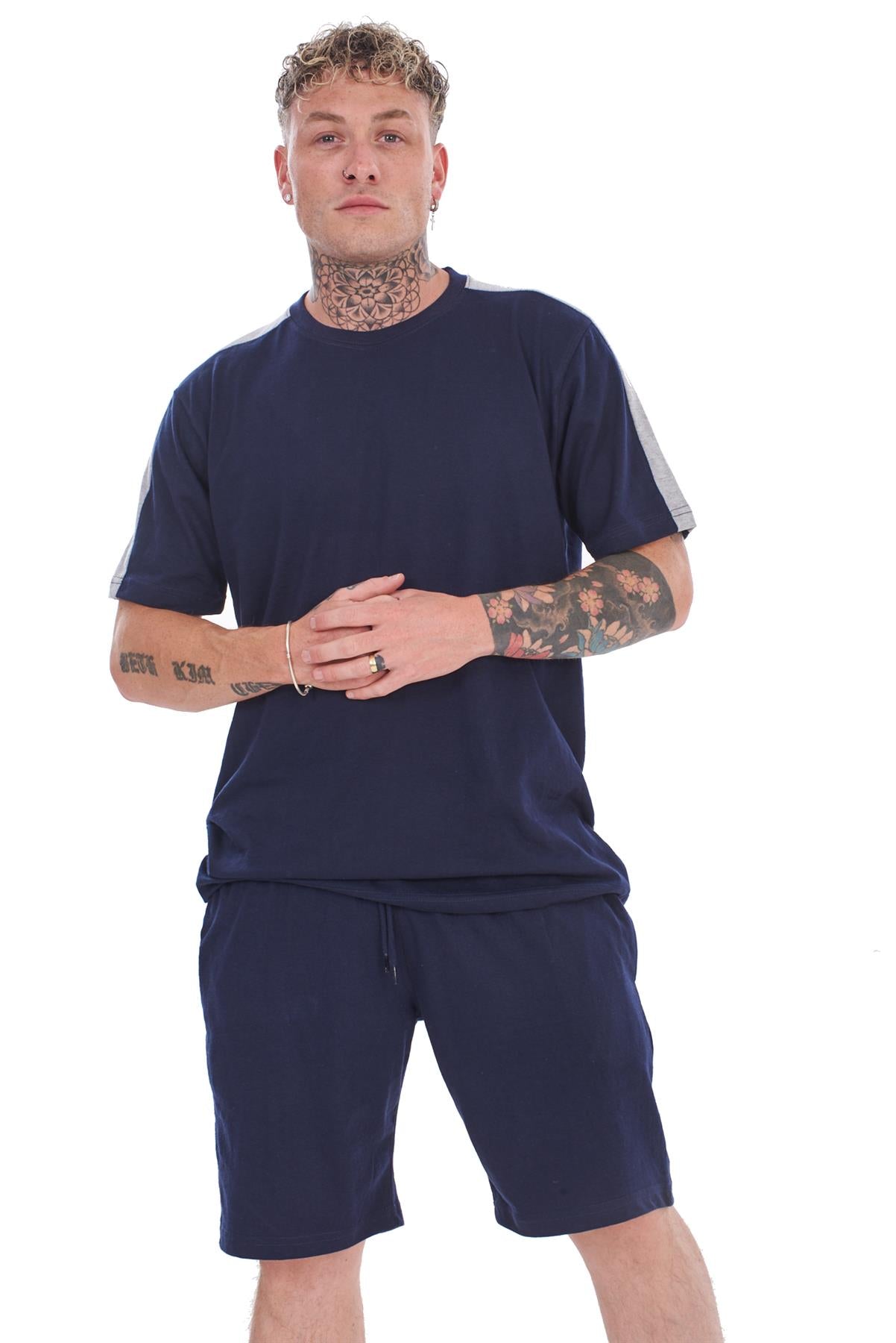 Mens Summer Tracksuit Set T-Shirt & Shorts 2 Piece Lounge Gym Outfit S-XXL
