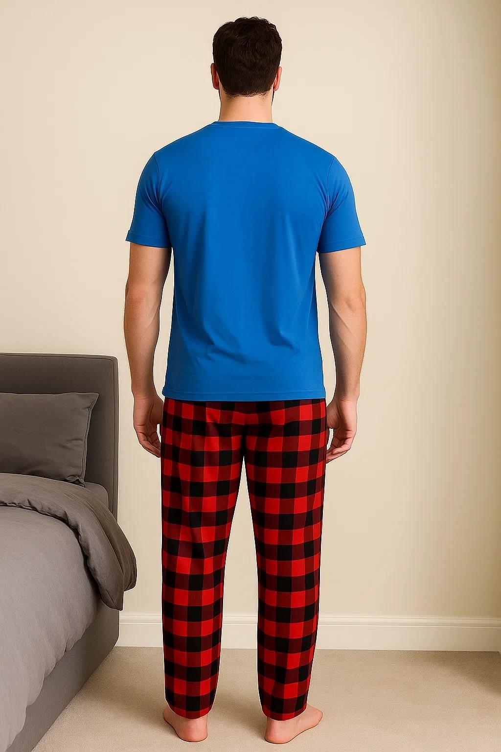 Mens Pyjamas Set Short Long Sleeve Two Piece TShirt Lounge Trouser PJ Nightwear