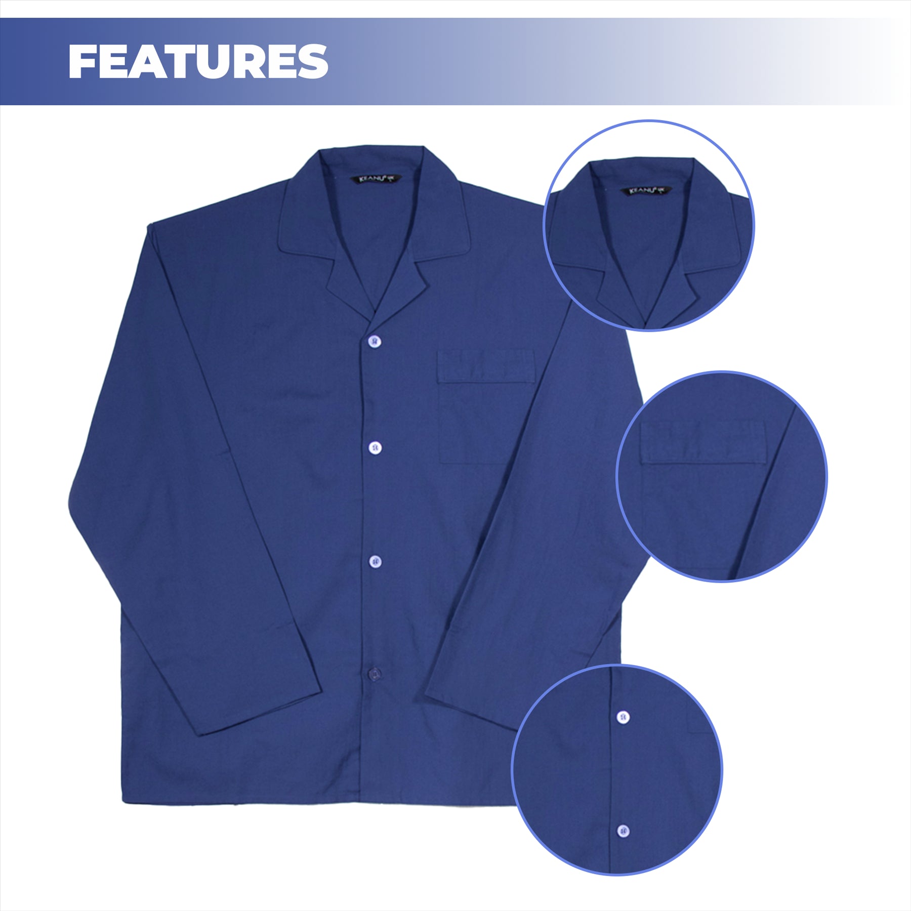 Mens  Oxford Woven Polycotton Plain Pyjama Set Nightwear Sizes S - 2XL
