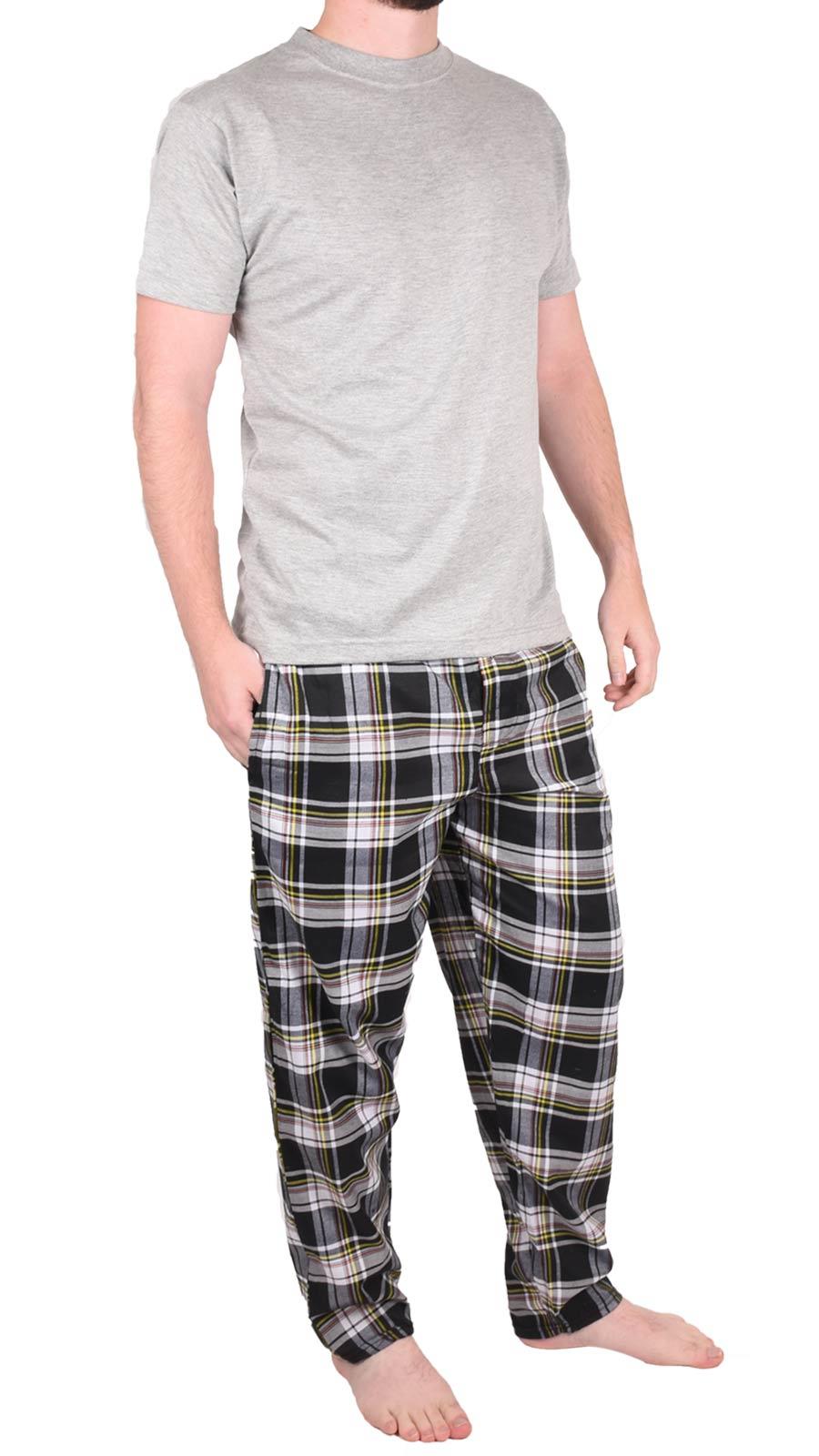 Mens Pyjamas Set Short Long Sleeve Two Piece TShirt Lounge Trouser PJ Nightwear