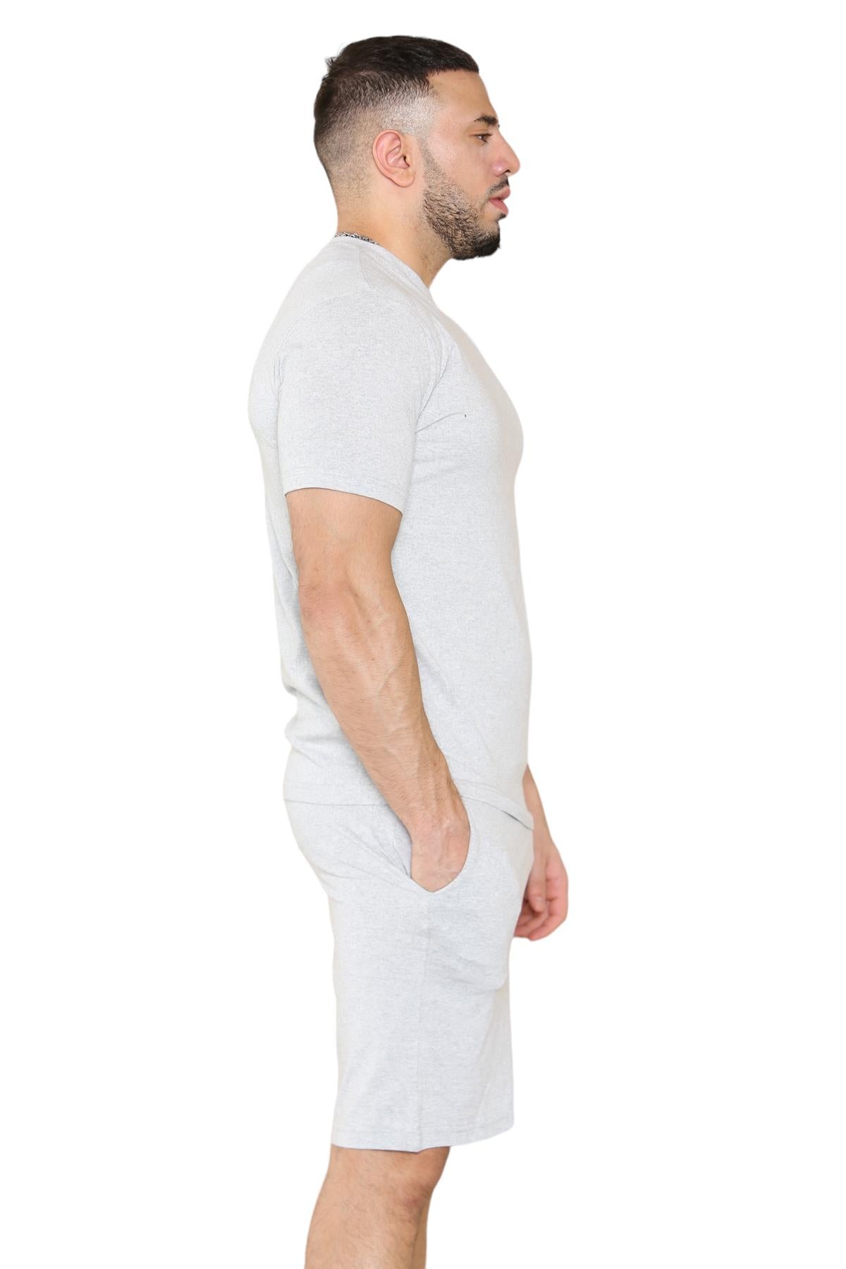 Mens Pyjamas T Shirt Shorts Set Nightwear Loungewear Short Sleeve Pjs Size S-XL