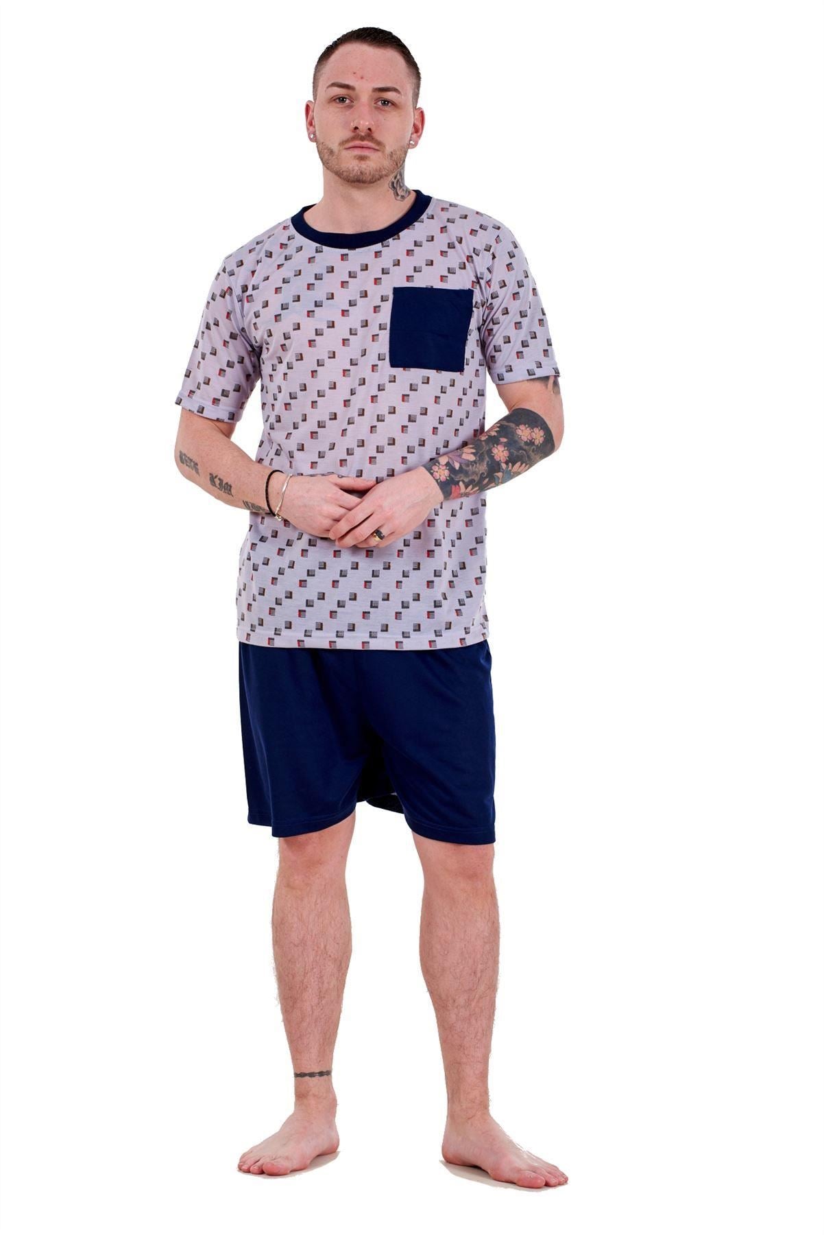 Men's Short Sleeve T-Shirt & Shorts Lounge Set Nightwear PJs M to XXL
