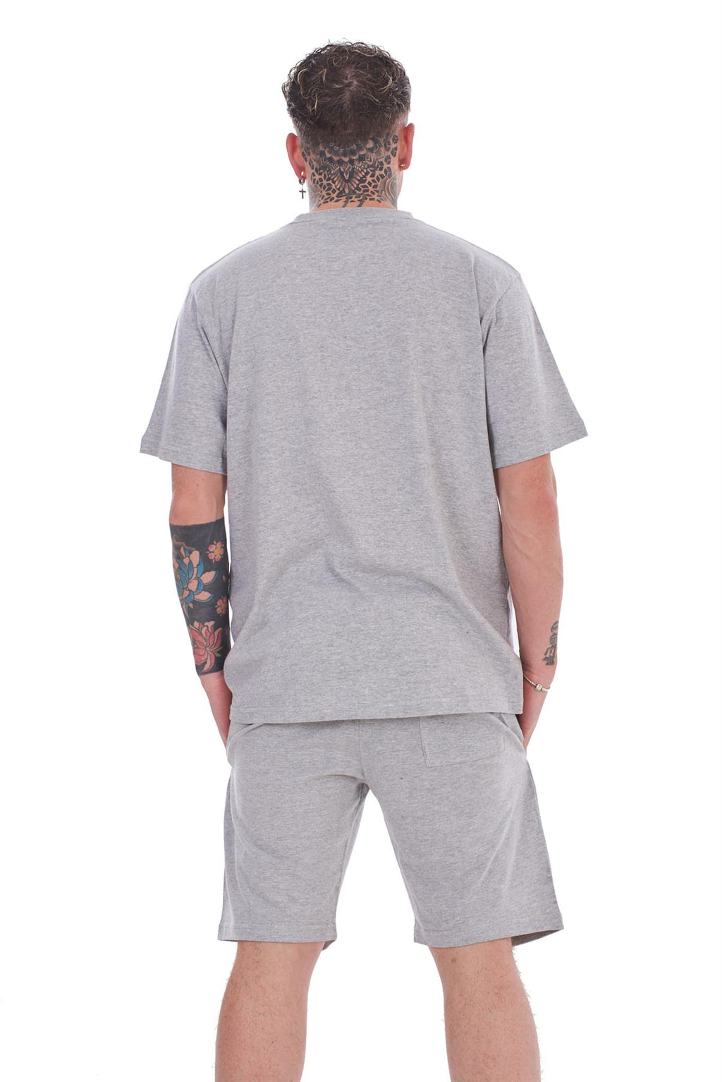Mens Contrast Panel T-Shirt & Shorts Set Summer Tracksuit 2 Piece loungewear