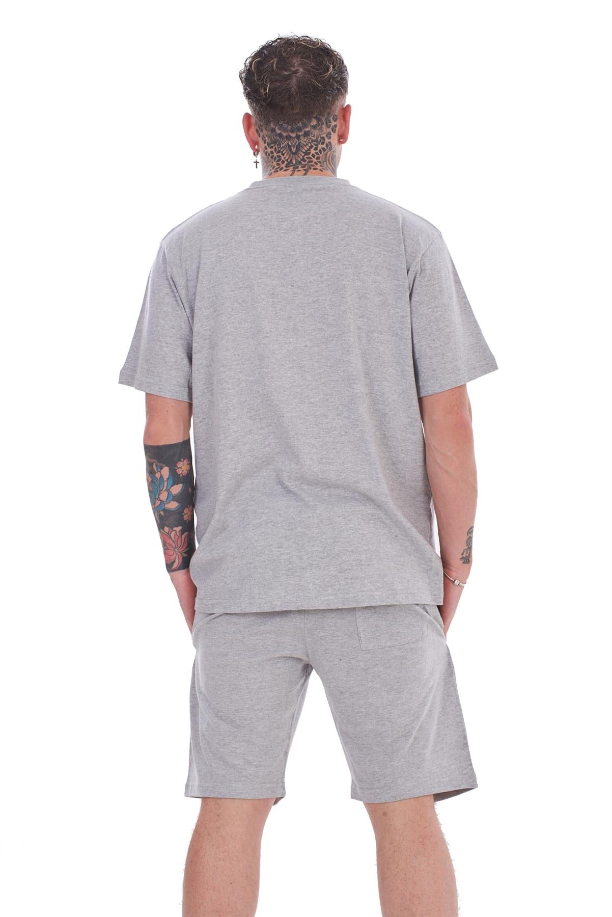 Mens Contrast Panel T-Shirt & Shorts Set Summer Tracksuit 2 Piece loungewear