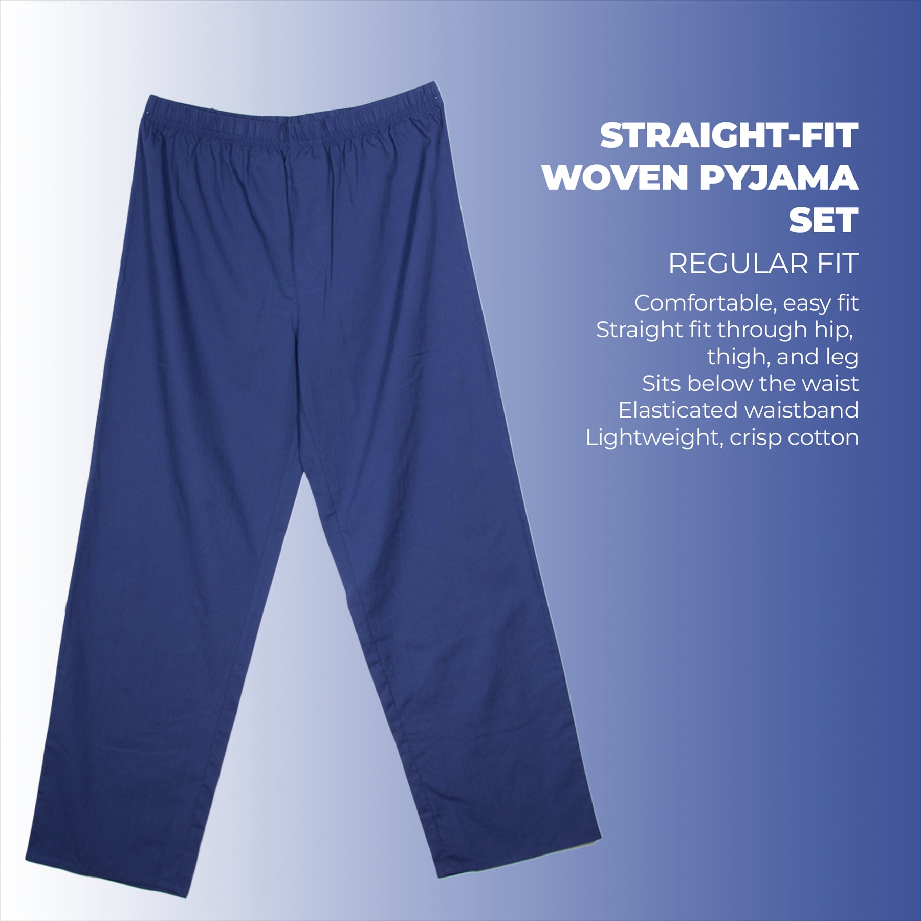Mens  Oxford Woven Polycotton Plain Pyjama Set Nightwear Sizes S - 2XL