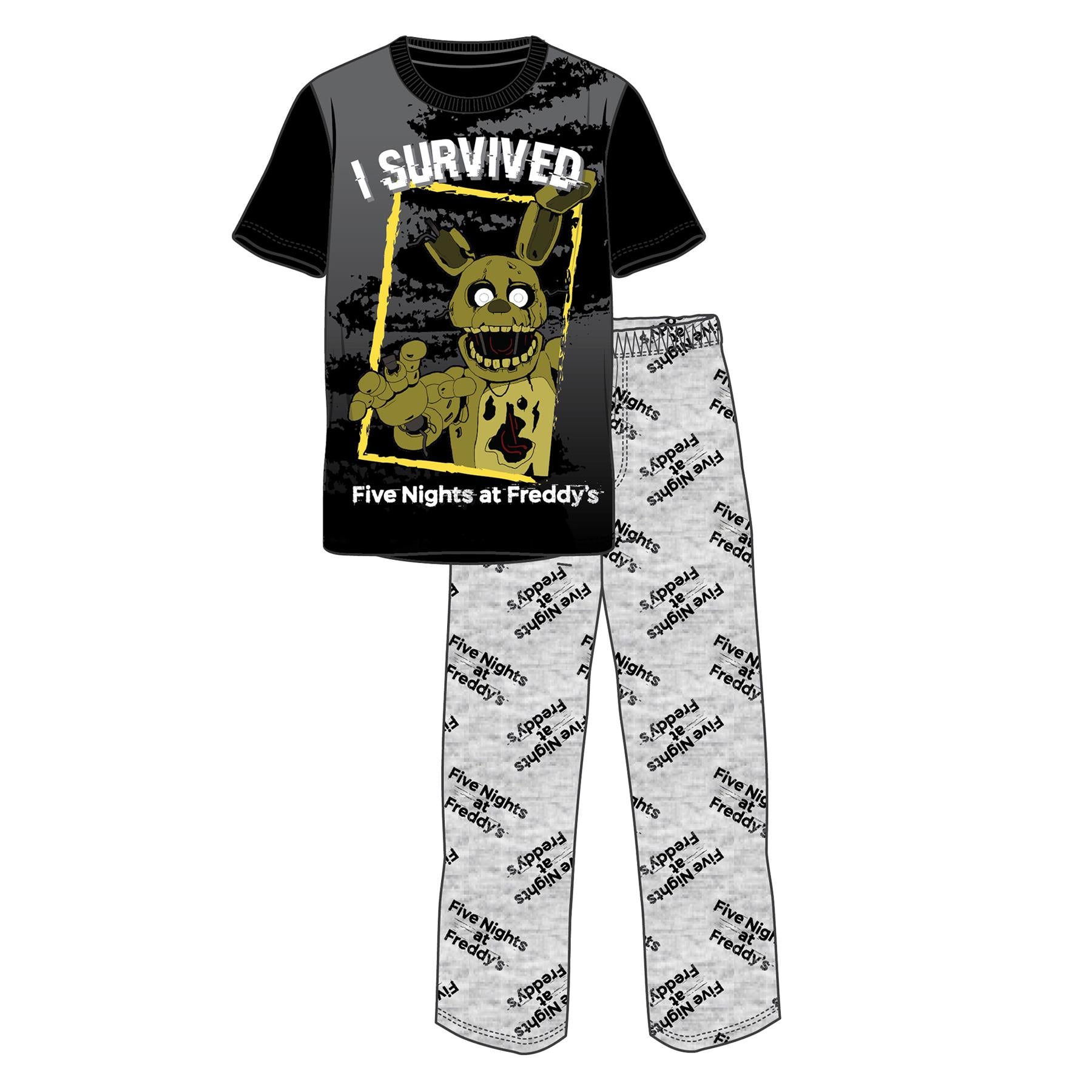 Mens Novelty Character Marvel Cotton Pyjamas Lounge Set Size S - 2XL