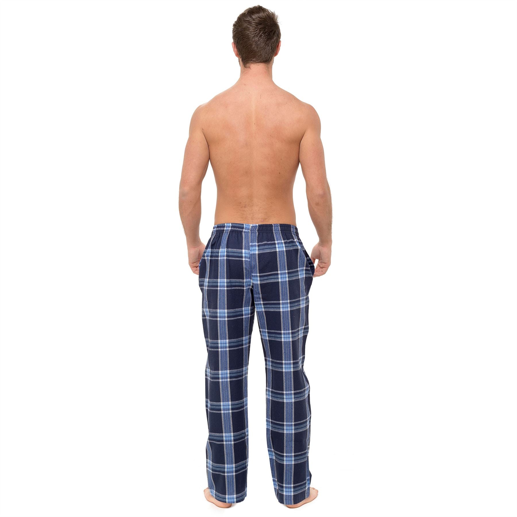 Mens Short Sleeve Top And Checked Bottoms Pyjama Set Pyjamas PJs Size M-XXL