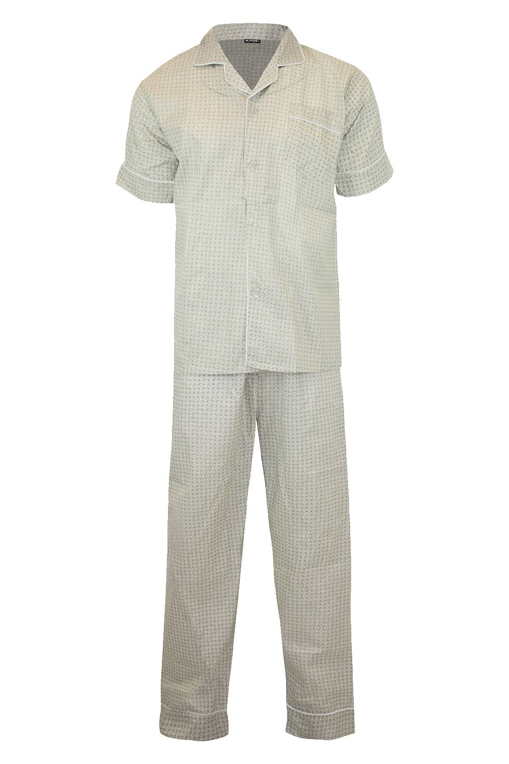 Traditional Stripes Dots Front Collar Sleep Suit Mens Pyjamas Pj Co-ord Set