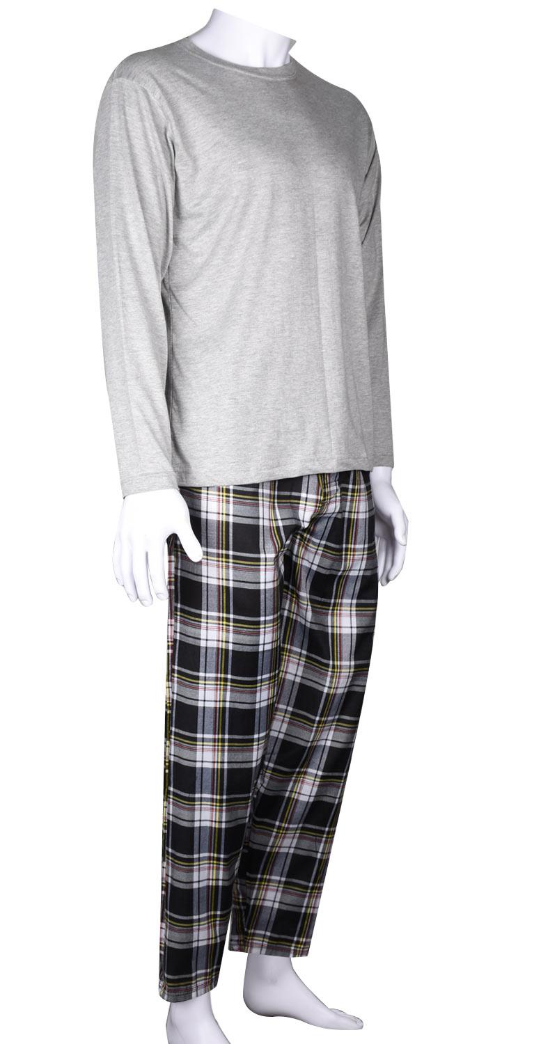 Mens Pyjamas Set Long Sleeve Nightwear Loungewear Pjs Lounge Wear T-shirt Pants