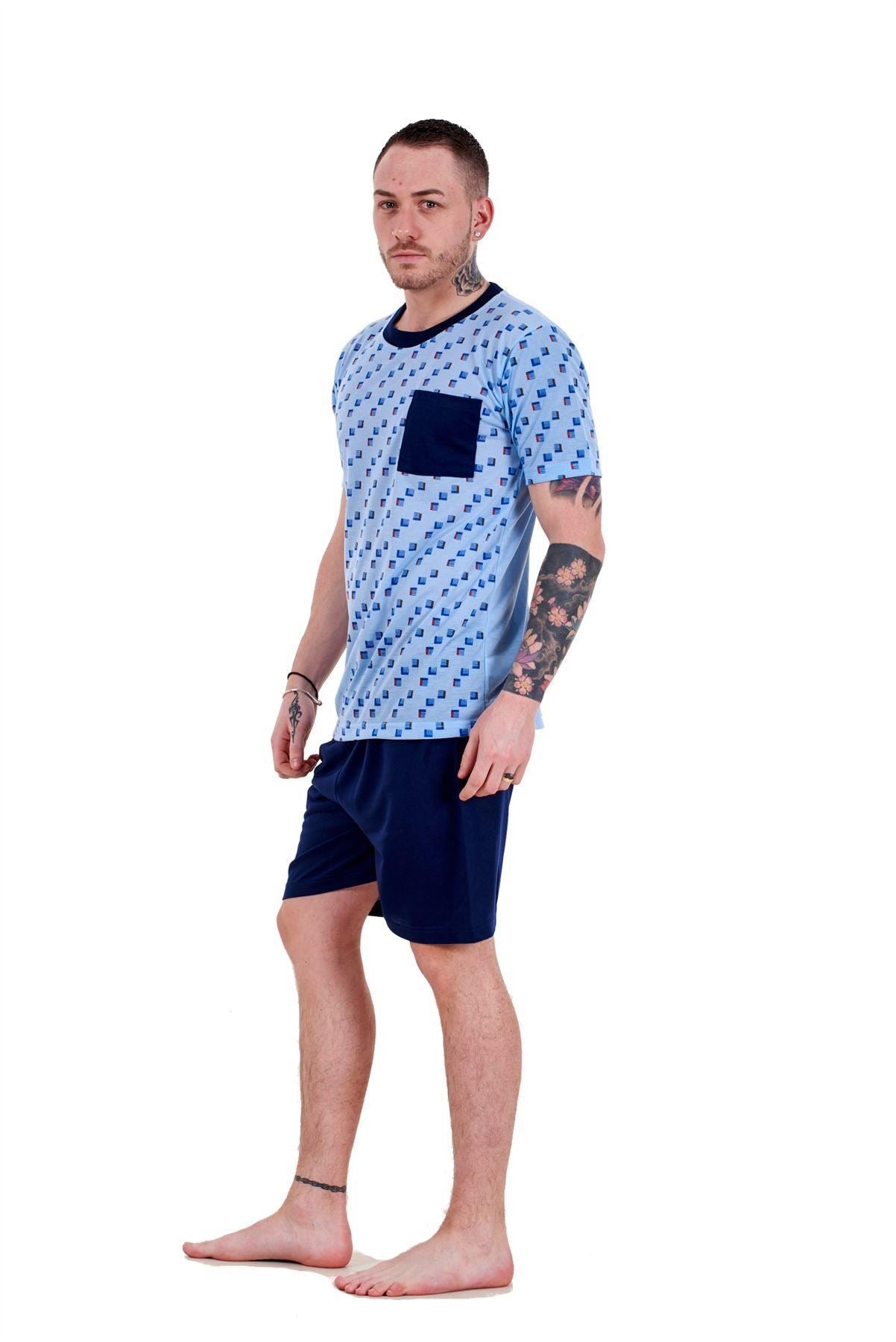 Men's Short Sleeve T-Shirt & Shorts Lounge Set Nightwear PJs M to XXL