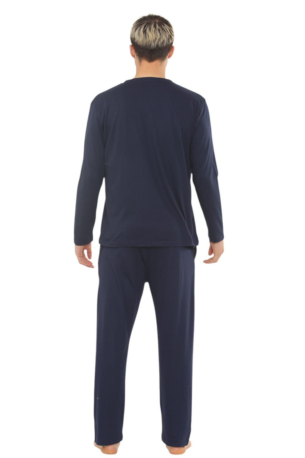 Mens Jersey Pyjama Set Long Sleeve Lounge Sleepwear Loungewear M to XXL