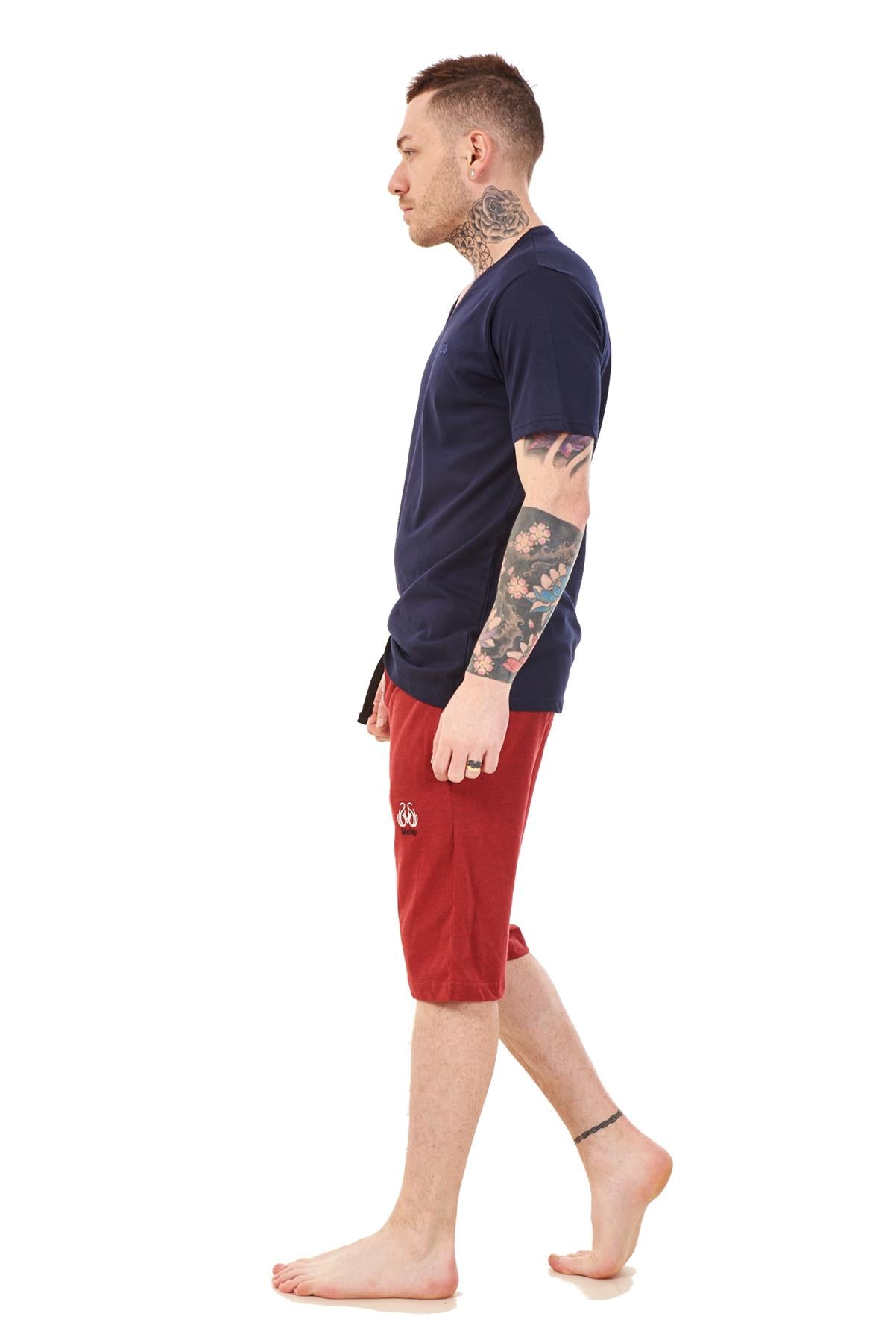 Mens Summer V-Neck T-Shirt & Shorts Set Lounge Gym Casual Tracksuit Outfit
