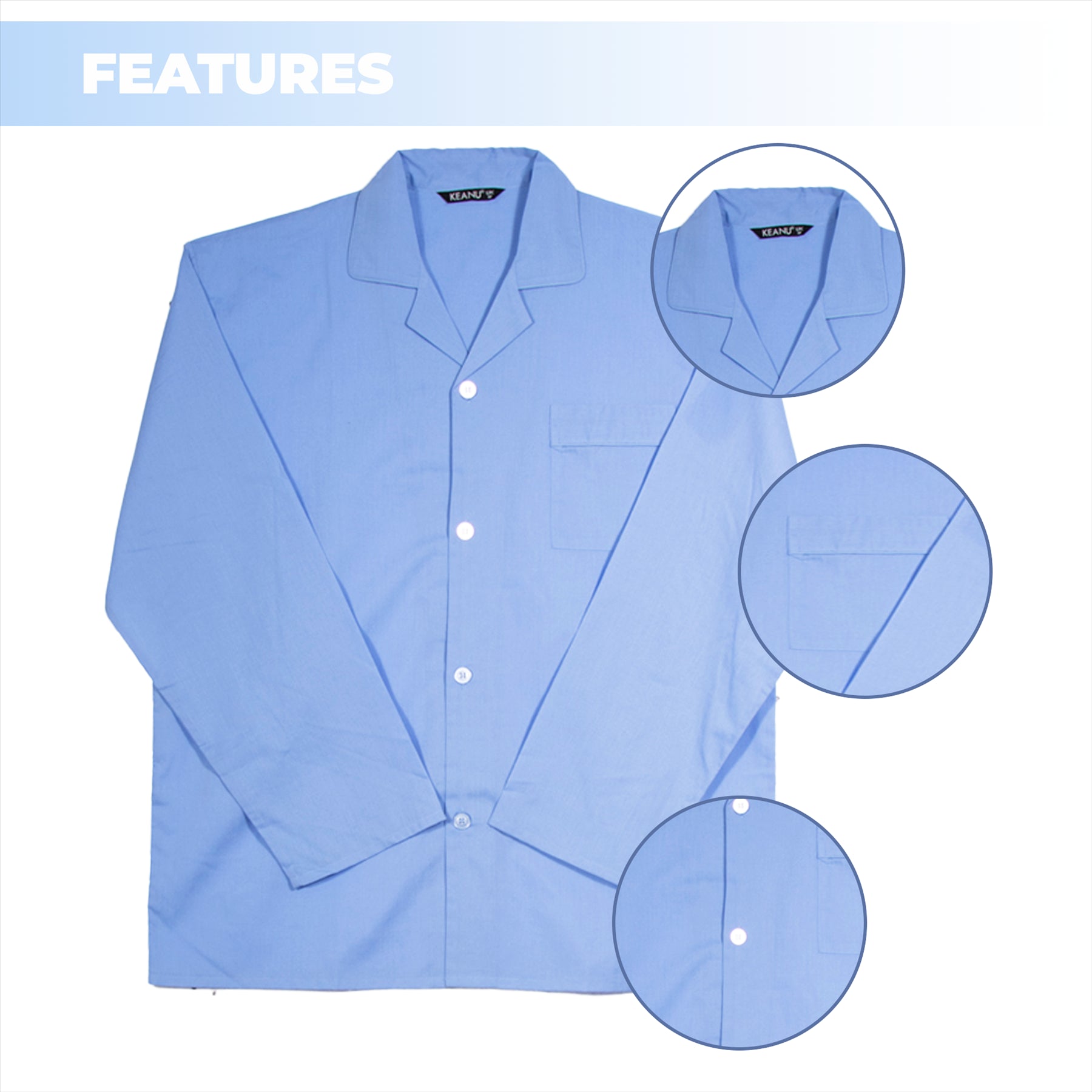 Mens  Oxford Woven Polycotton Plain Pyjama Set Nightwear Sizes S - 2XL