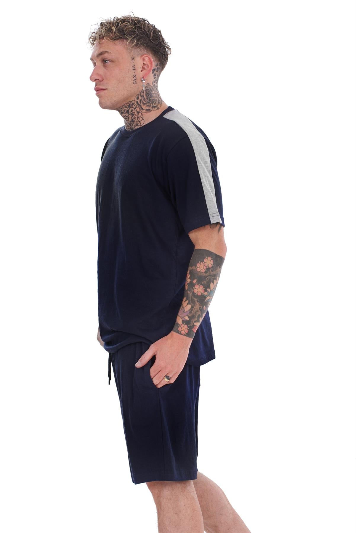 Mens Summer Tracksuit Set T-Shirt & Shorts 2 Piece Lounge Gym Outfit S-XXL