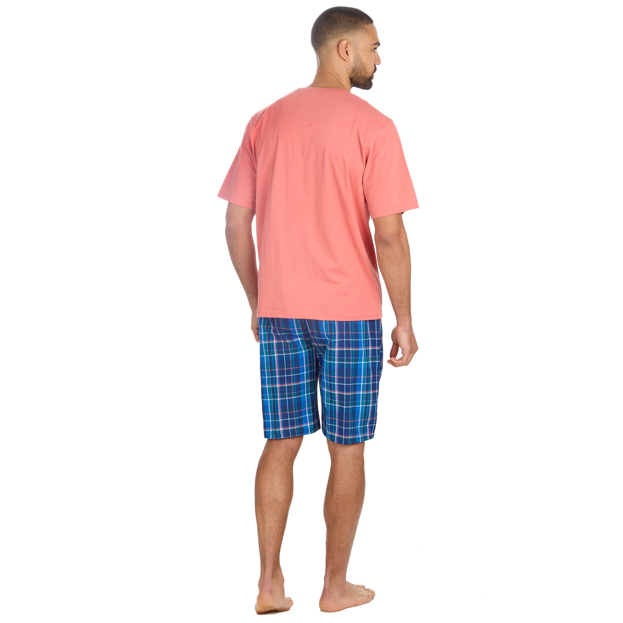 Mens 2-Piece Pyjama Set Short Sleeve T-Shirt Bottoms Loungewear Set S M L XL XXL